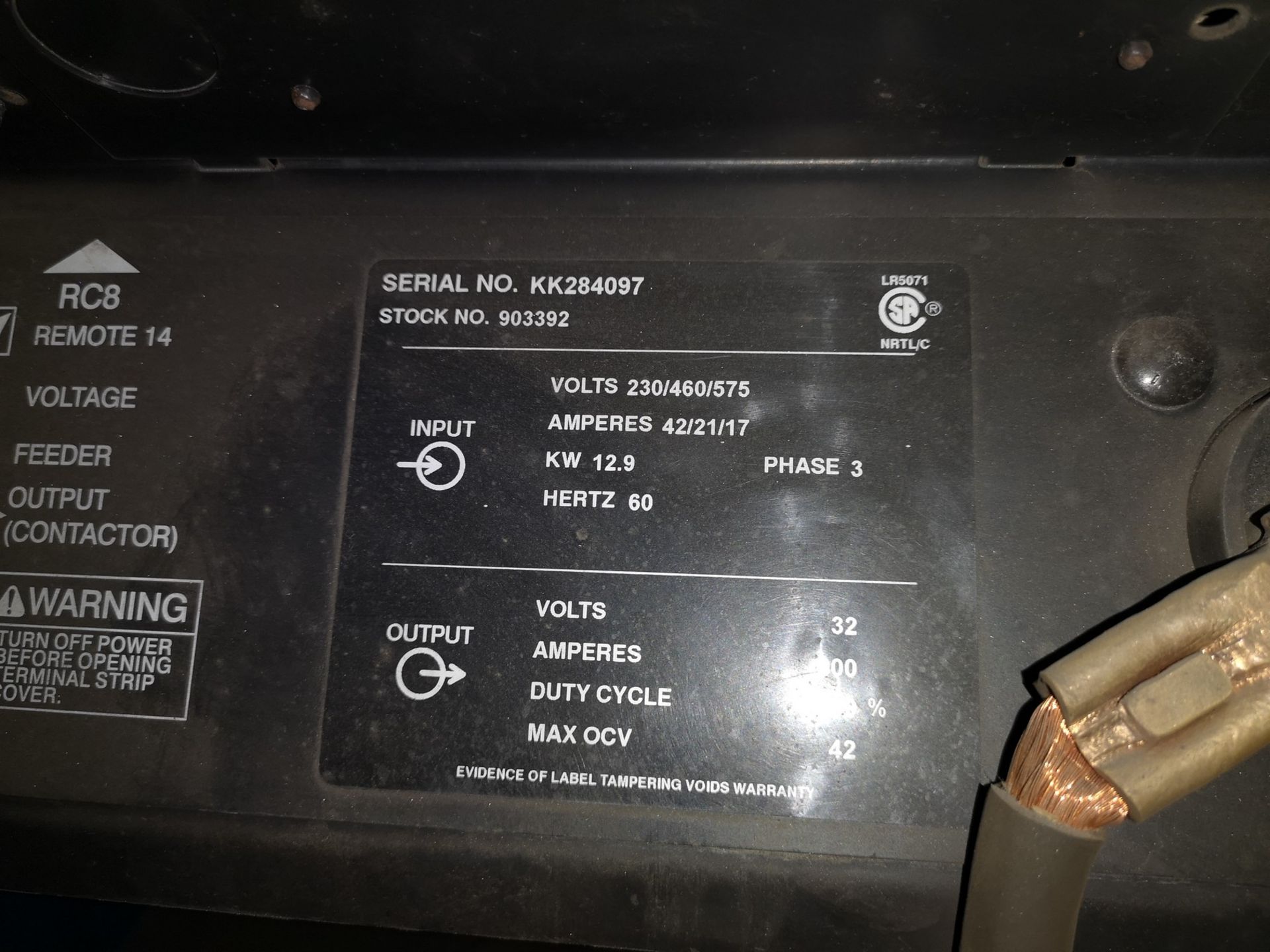 MILLER DELTAWELD 302 CV.DC WELDING POWER SOURCE, SN:KK284097 W/ MILLER 70 SERIES S-74S, 24V WIRE - Image 5 of 6