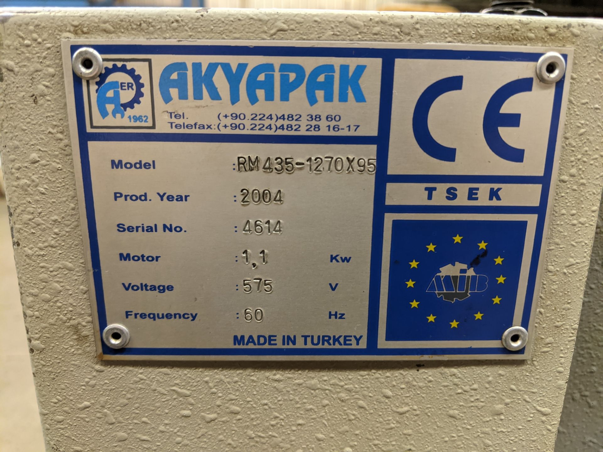 2004 AKYAPAK (SAMPSON) RM435-1270X95 PLATE ROLLS, 48” X 12GA, S/N 4614 - Image 11 of 11