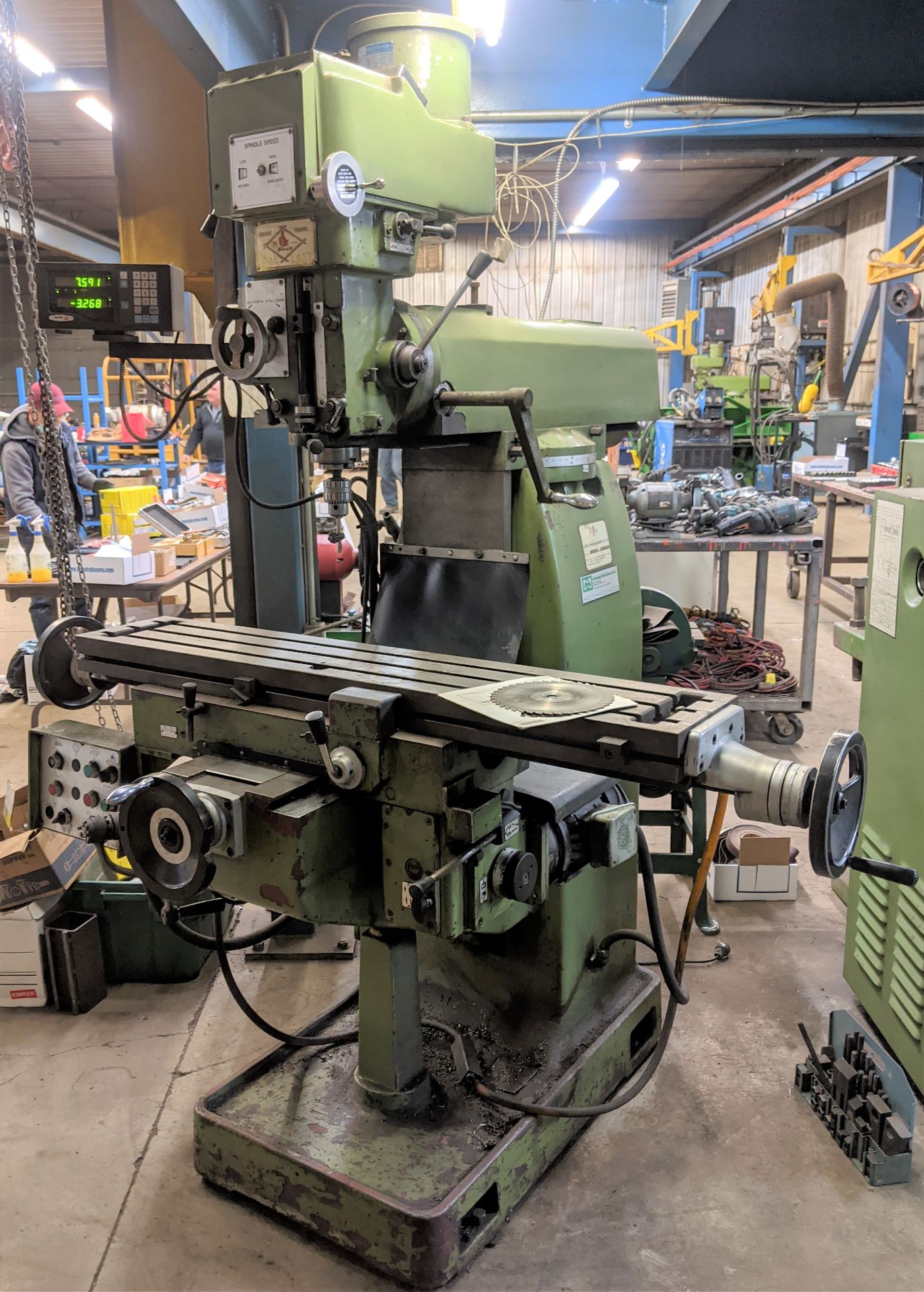 FIRST LC-18VSC, VERTICAL MILLING MACHINE, FAGOR 2-AXIS DRO, 9" X 49" TABLE, SPEEDS UP TO 4,500 - Image 2 of 11