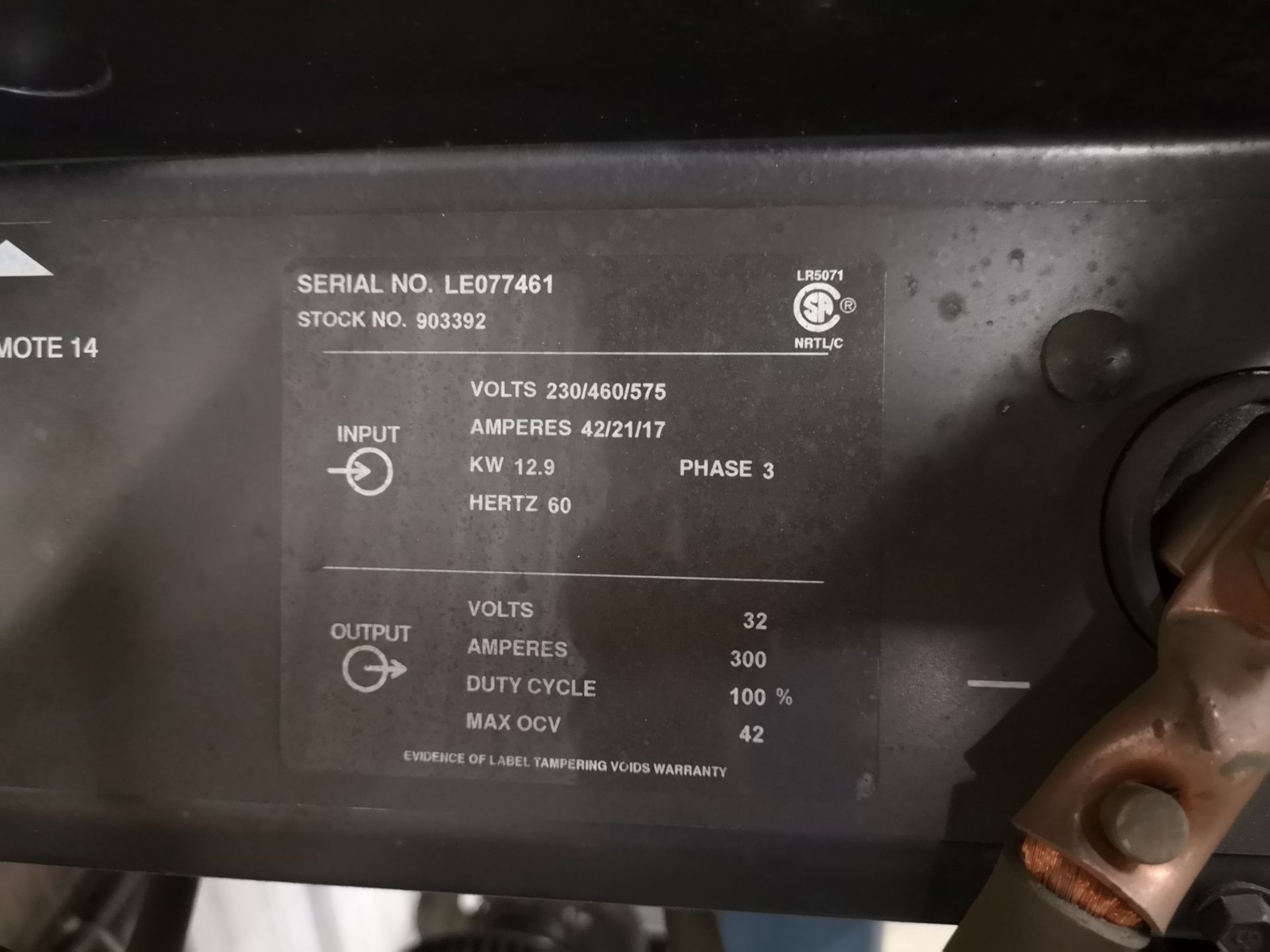 MILLER DELTAWELD 302 CV.DC WELDING POWER SOURCE, SN:LE077461 W/ MILLER 70 SERIES S-74S, 24V WIRE - Image 5 of 6