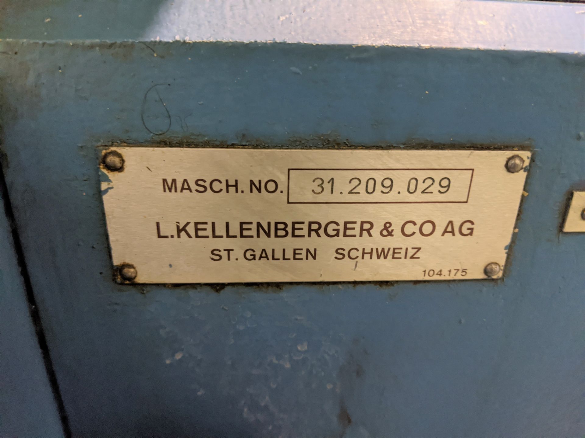 KELLENBERGER UR 175X1000 CNC CYLINDRICAL GRINDER, S/N 31.209.029, 12" GRINDING WHEEL, 65" TABLE, - Image 19 of 19