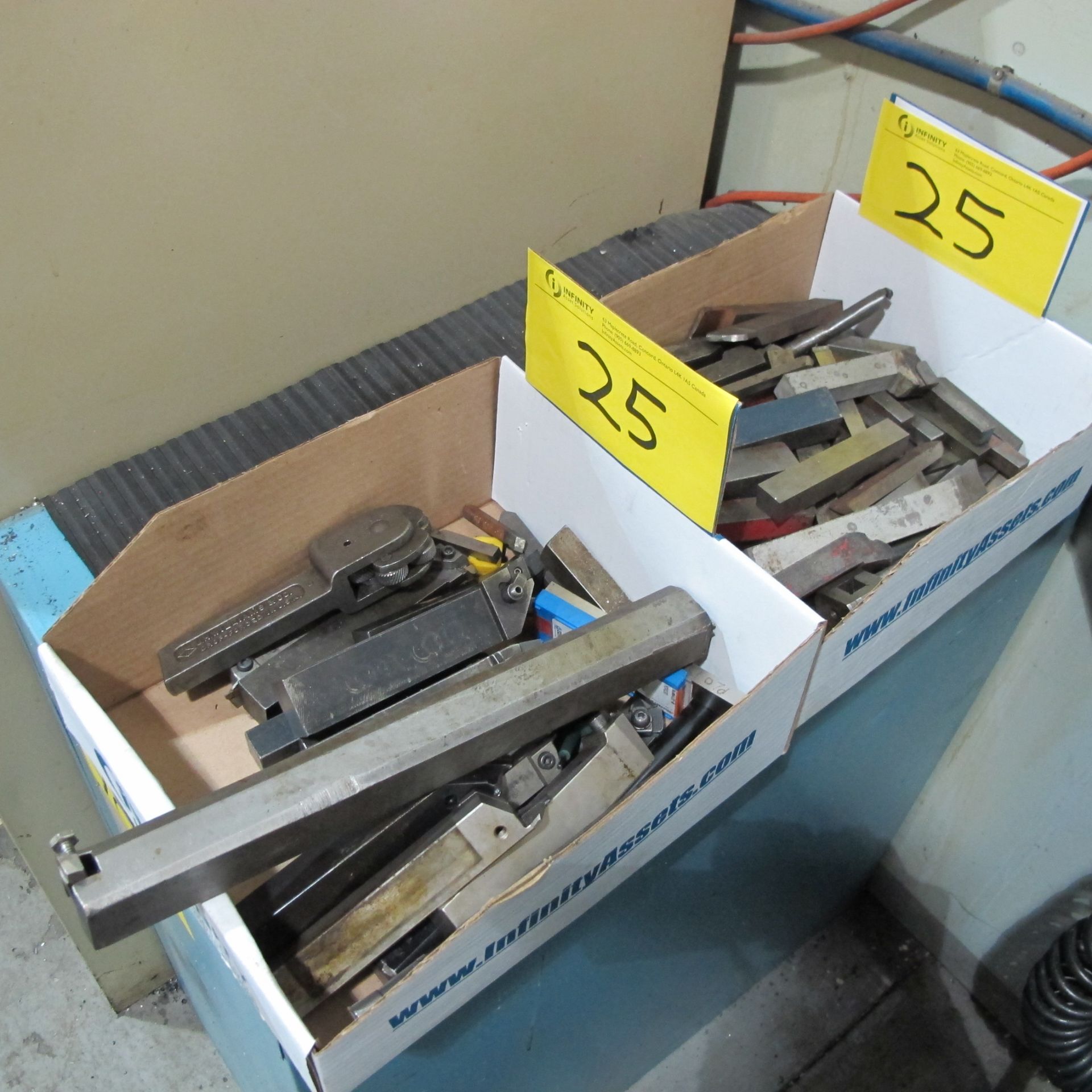 LOT OF (2) BOXES CARBIDE CUTTER BARS, KNURLING TOOL, CUTTERS, ETC.