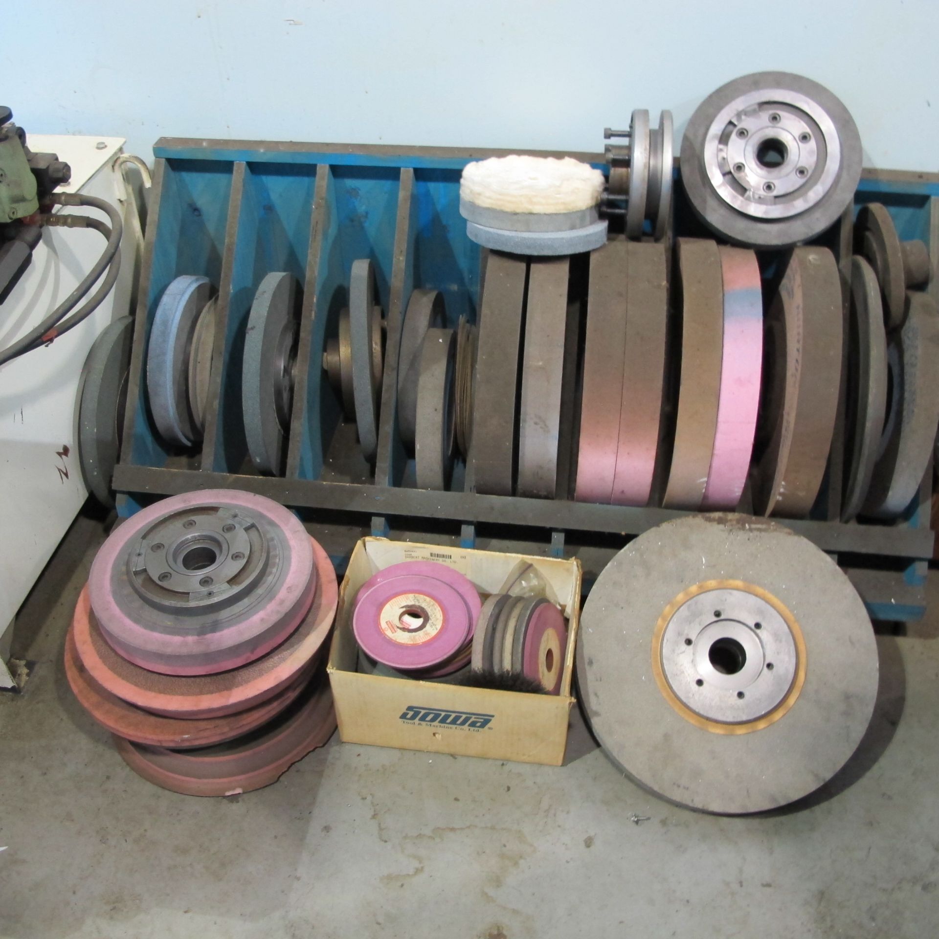 LOT OF ASST. GRINDING WHEELS, BALANCERS AND HOLDER - Image 3 of 3