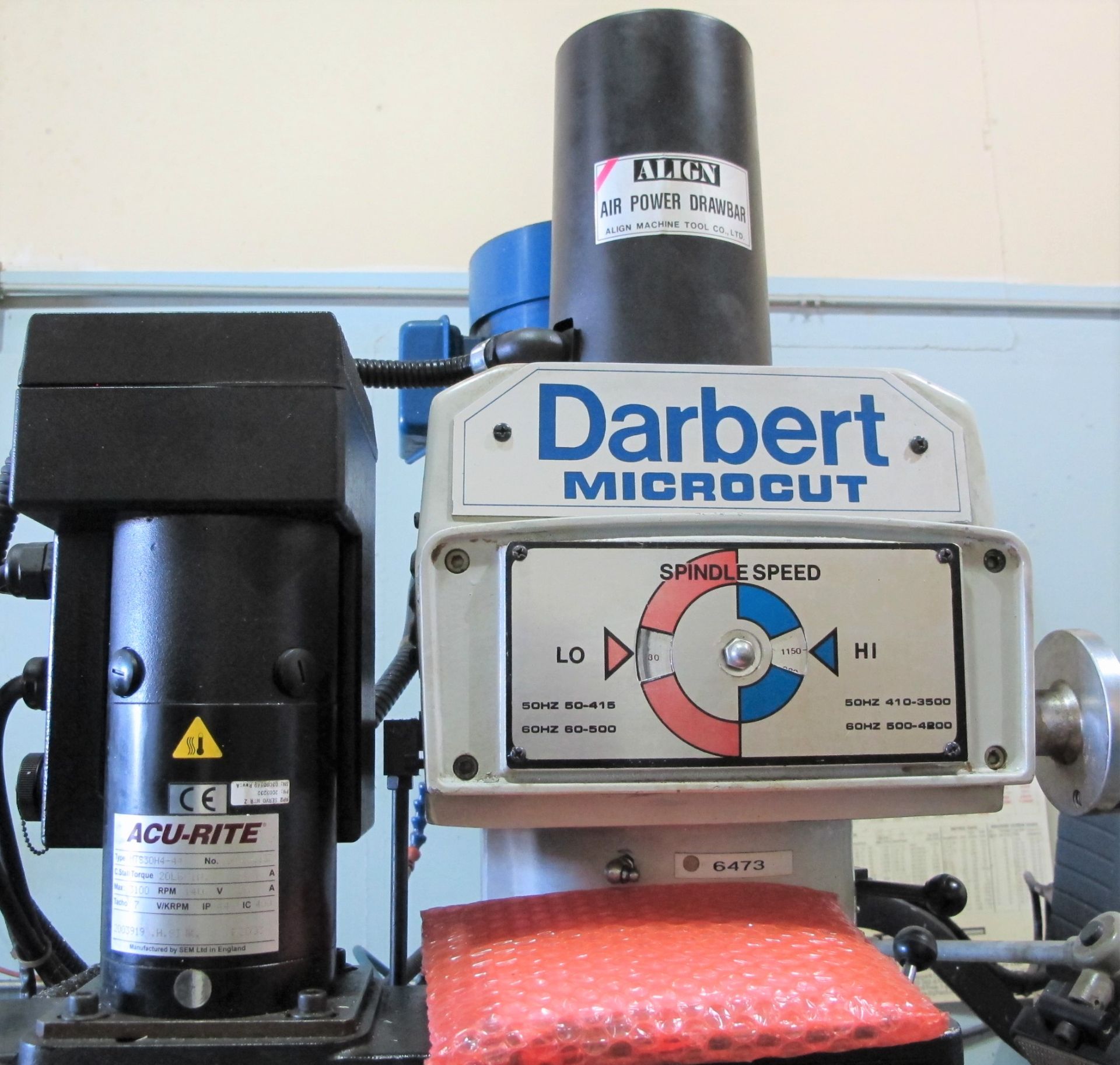 DARBERT MICROCUT CNC VERTICAL MILLING MACHINE, 3HP, ACURITE 3-AXIS CNC CONTROL, R8, ALIGN POWER - Image 5 of 12