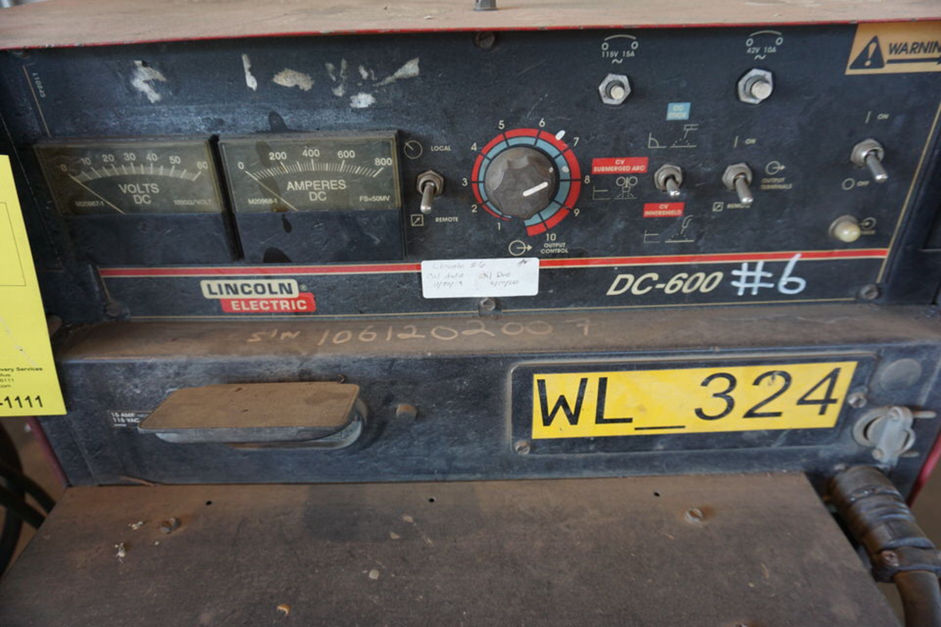 LINCOLN ELEC DC-600 WIRE WELDE R W/ LF72 WIRE FEEDER - Image 2 of 2