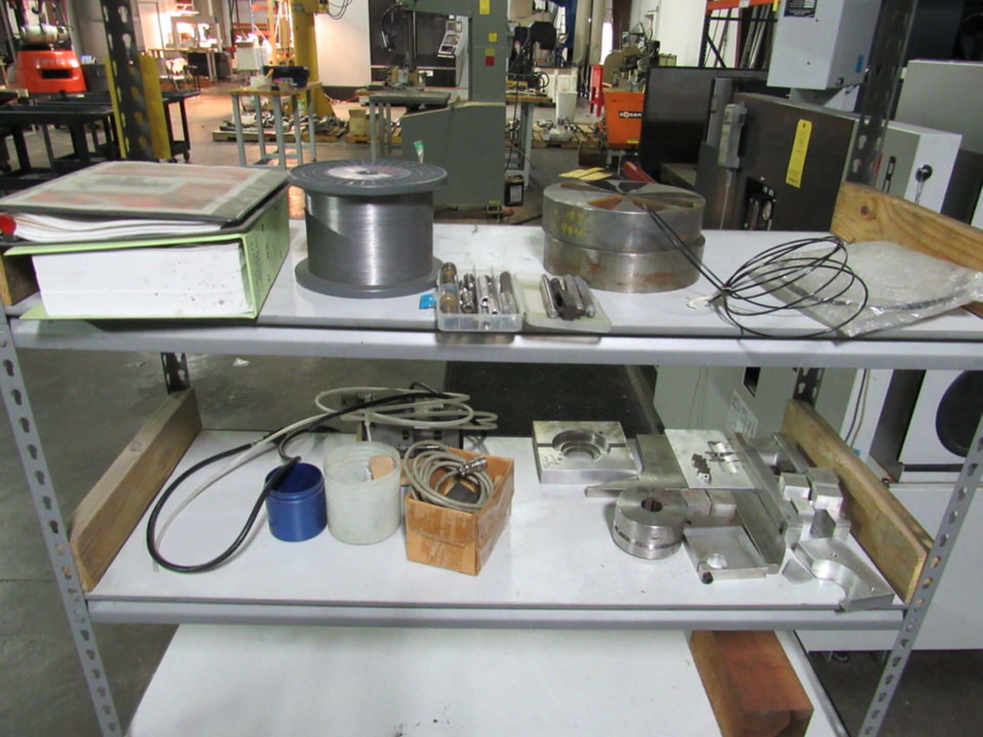 Metal Shelf with Tooling and Misc. for Mitsubishi BA24 EDM - Image 3 of 4