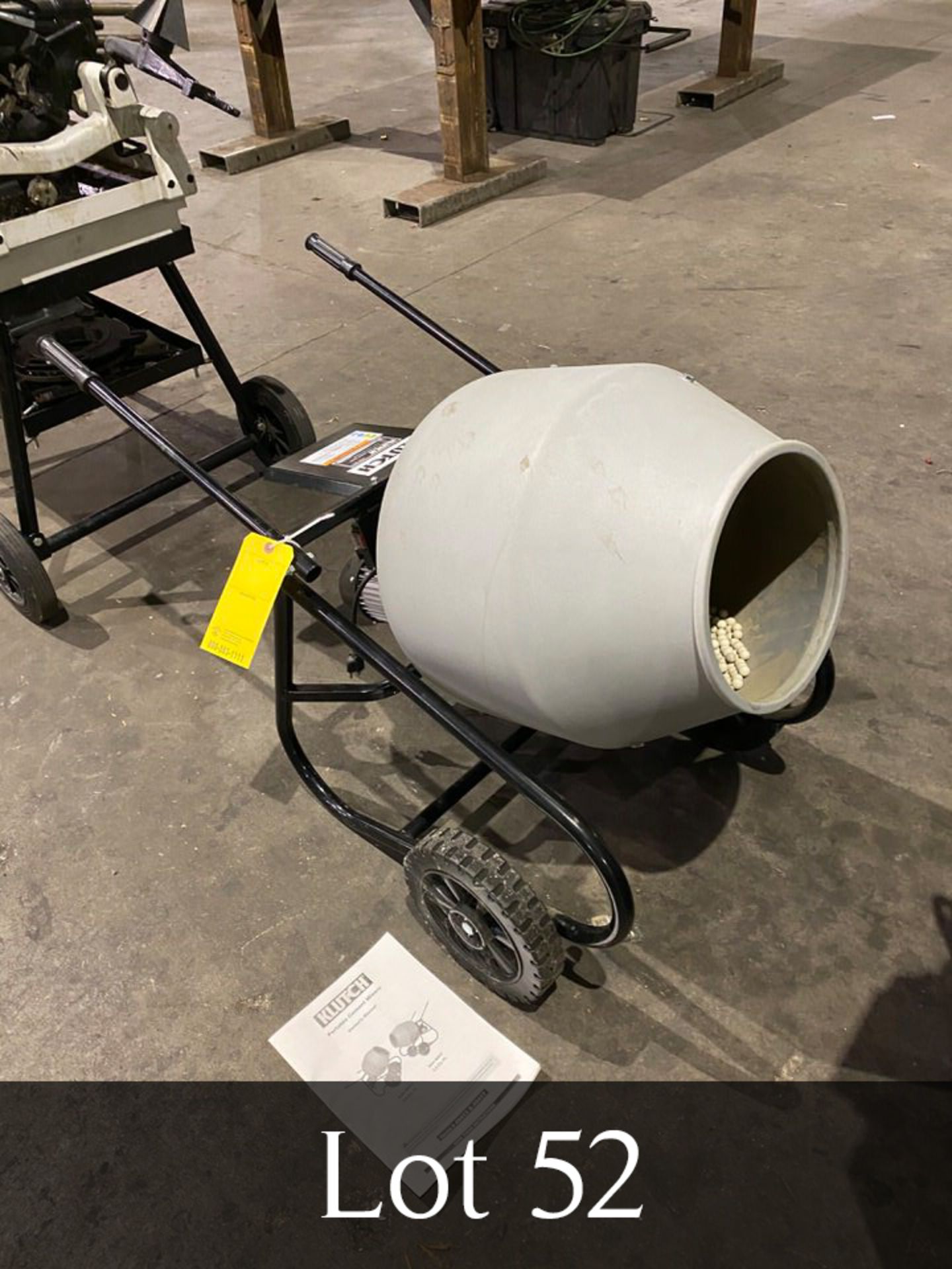 Klutch 2 Cubic Ft.Portable Cement Mixer (LOCATION: 1400 WESTPARK WAY, EULESS TX 75856)