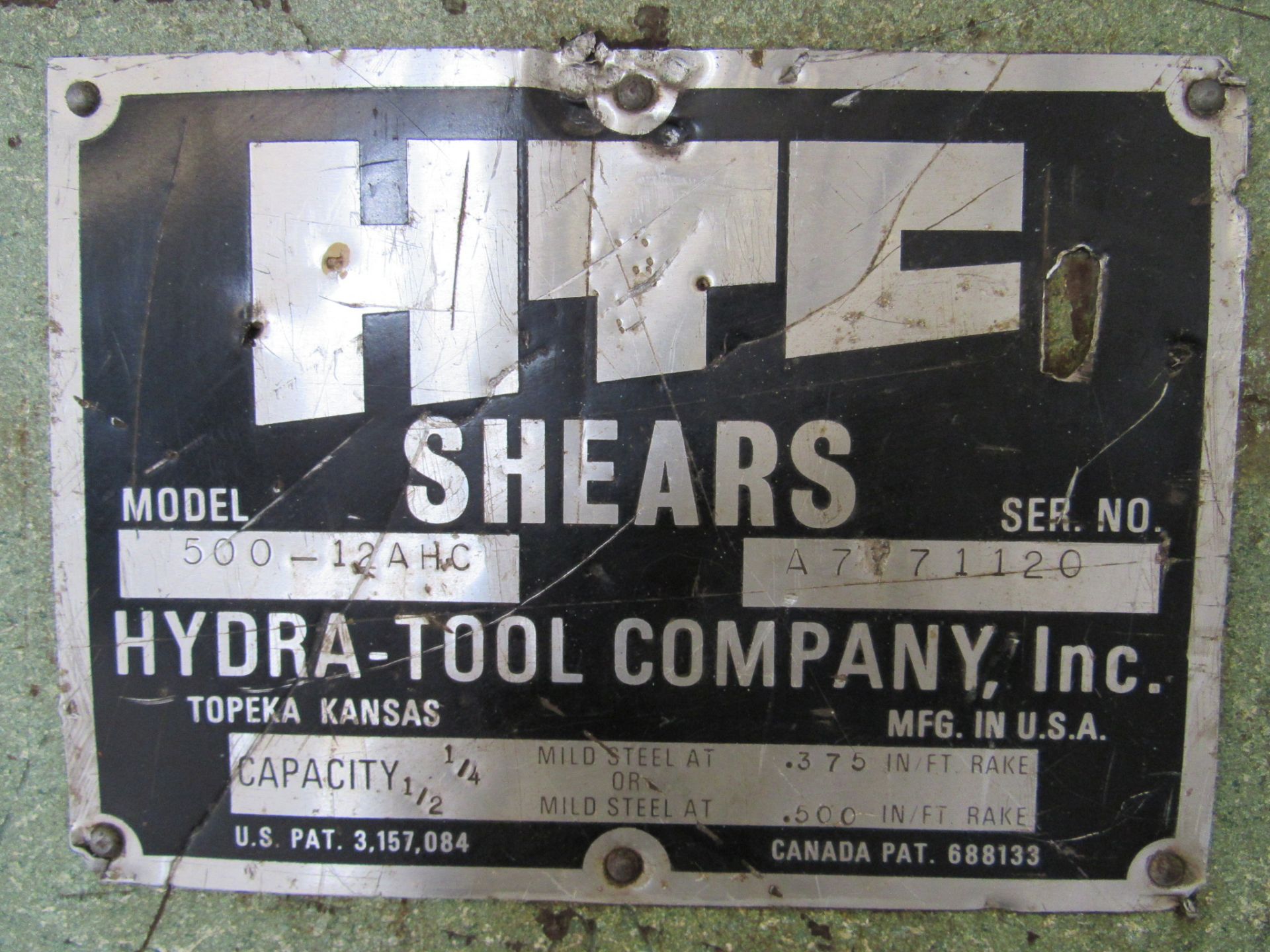 1/2" x 12' HTC Model 500-12AHC Hydraulic Shear - Image 4 of 7