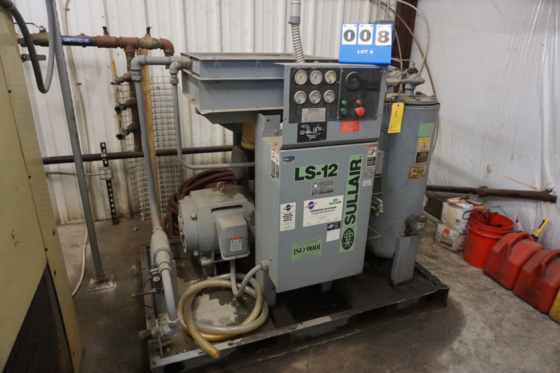 SULLAIR COMPRESSOR, AIR PESS RATED/ MAX RPM: 100/110 PSIG