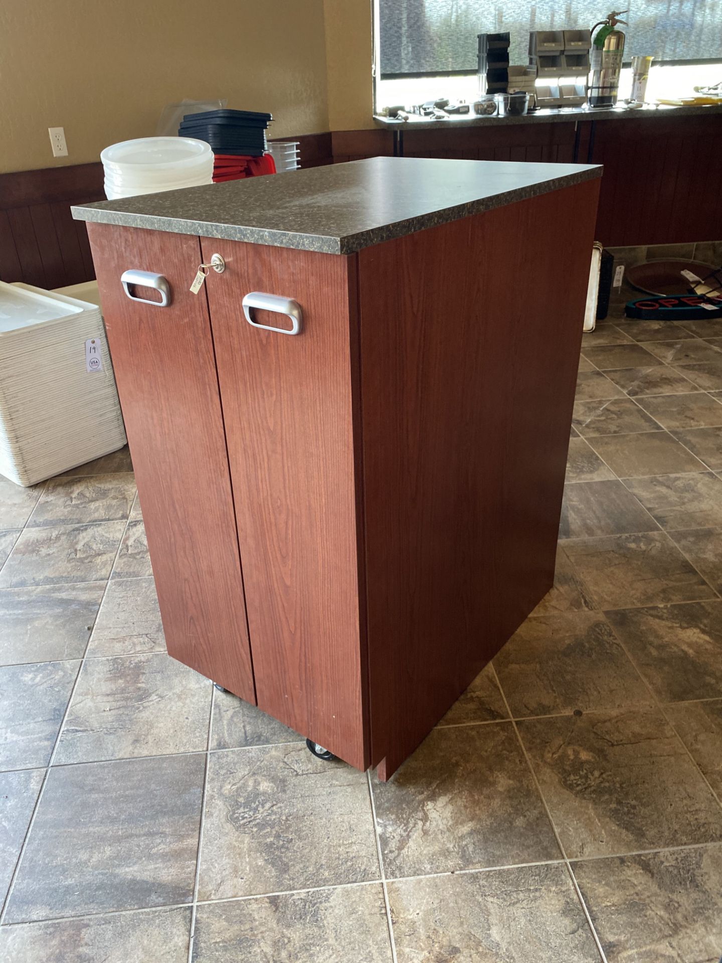 Lancaster Two Door Storage Cabinet with Granite Table Tap - Image 2 of 2