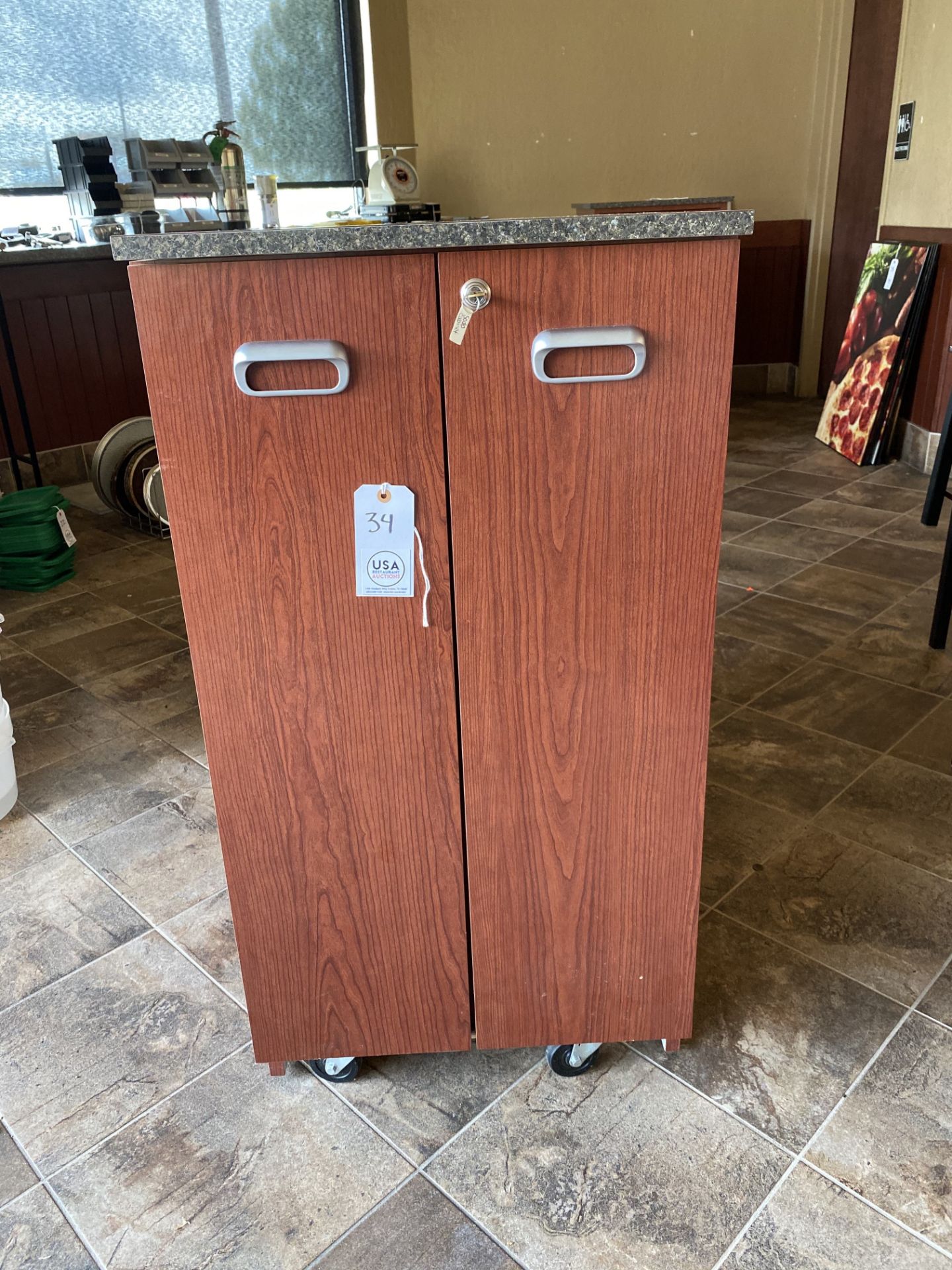 Lancaster Two Door Storage Cabinet with Granite Table Tap