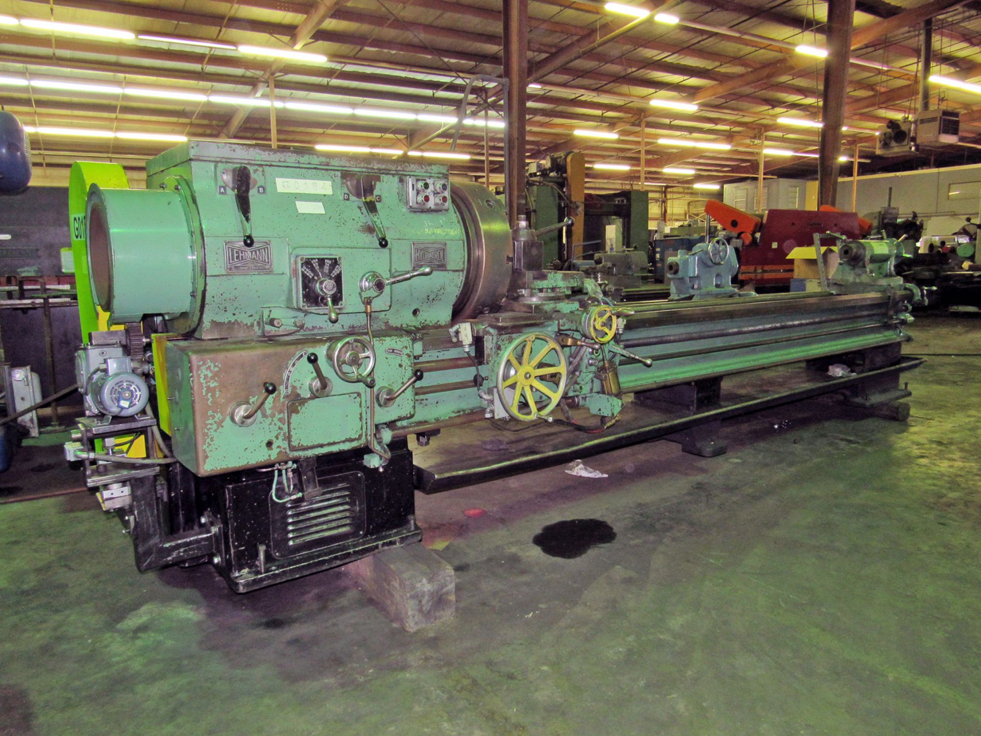 24" X 120" LEHMANN HOLLOW SPINDLE LATHE WITH 12" SPINDLE BORE