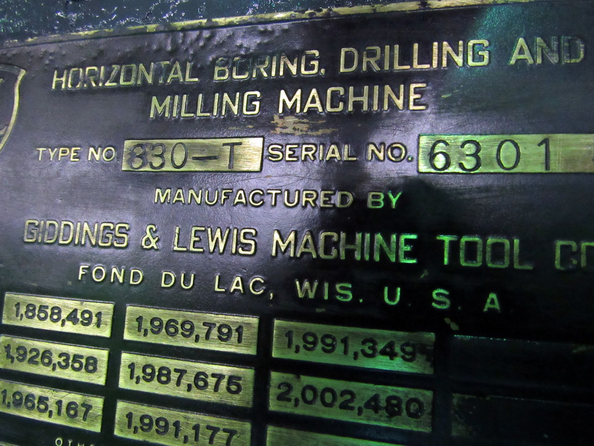 3" GIDDINGS & LEWIS MODEL 330-T TABLE TYPE HORIZONTAL BORING MILL - Image 13 of 13