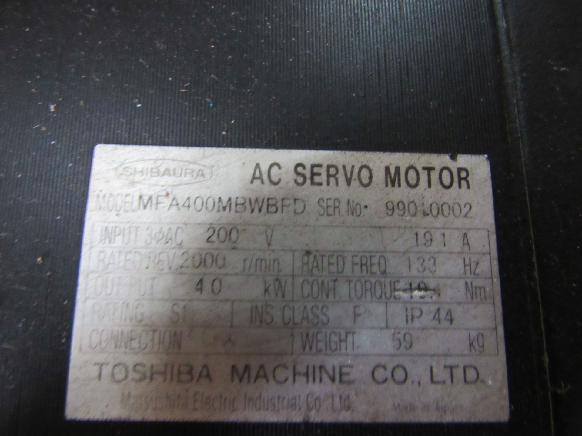 Matsushita Electric Industial (Shibaura), AC Servo Motor Model MFA400MBWBFD - Image 2 of 5