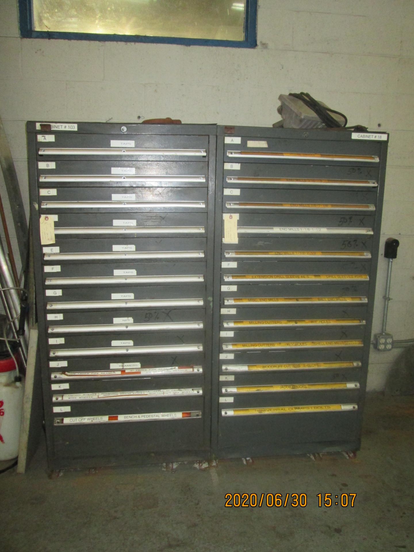 Lot of 2: Tool Cabinet: 12 drawers with 4 dividers each drawer