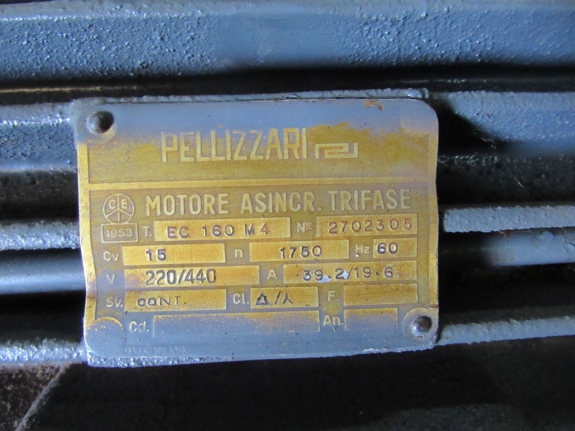 Pellizari Motor Model EC160M4, S/N 2702305 - Image 4 of 4