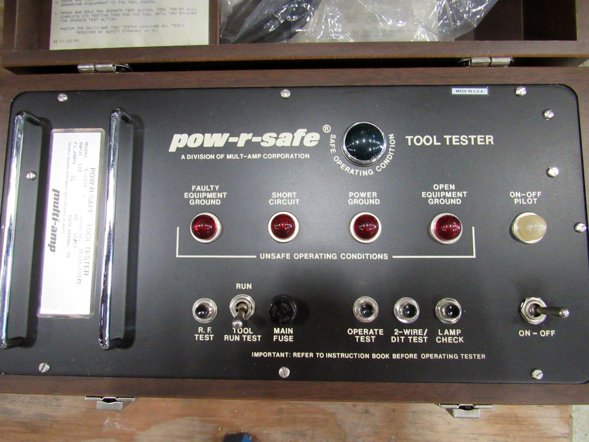 AVO/MULTI-AMP POW-R-SAFE MODEL C-2500 ELECTRICAL EQUIPMENT TESTER - Image 3 of 4