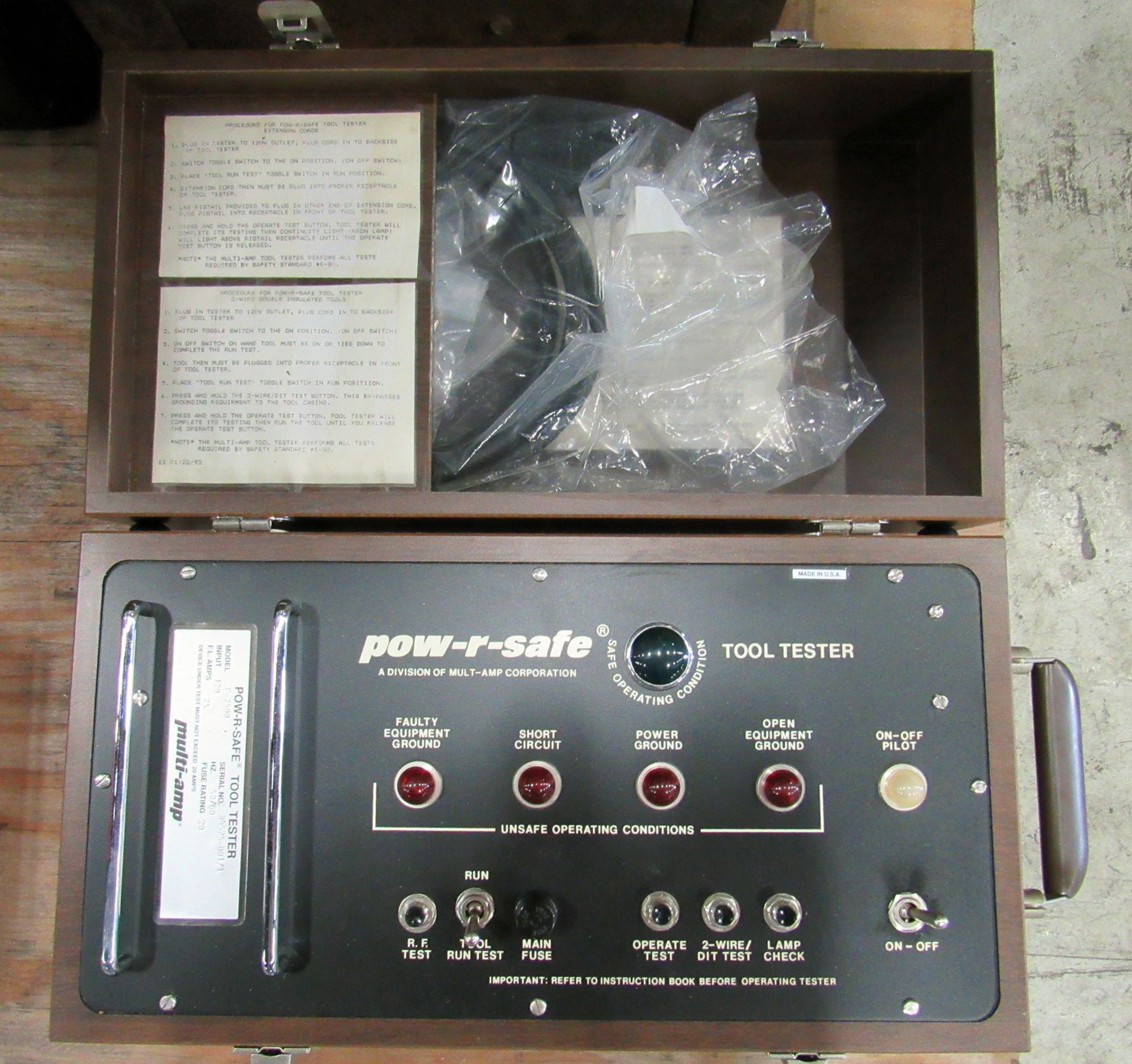 AVO/MULTI-AMP POW-R-SAFE MODEL C-2500 ELECTRICAL EQUIPMENT TESTER - Image 2 of 4