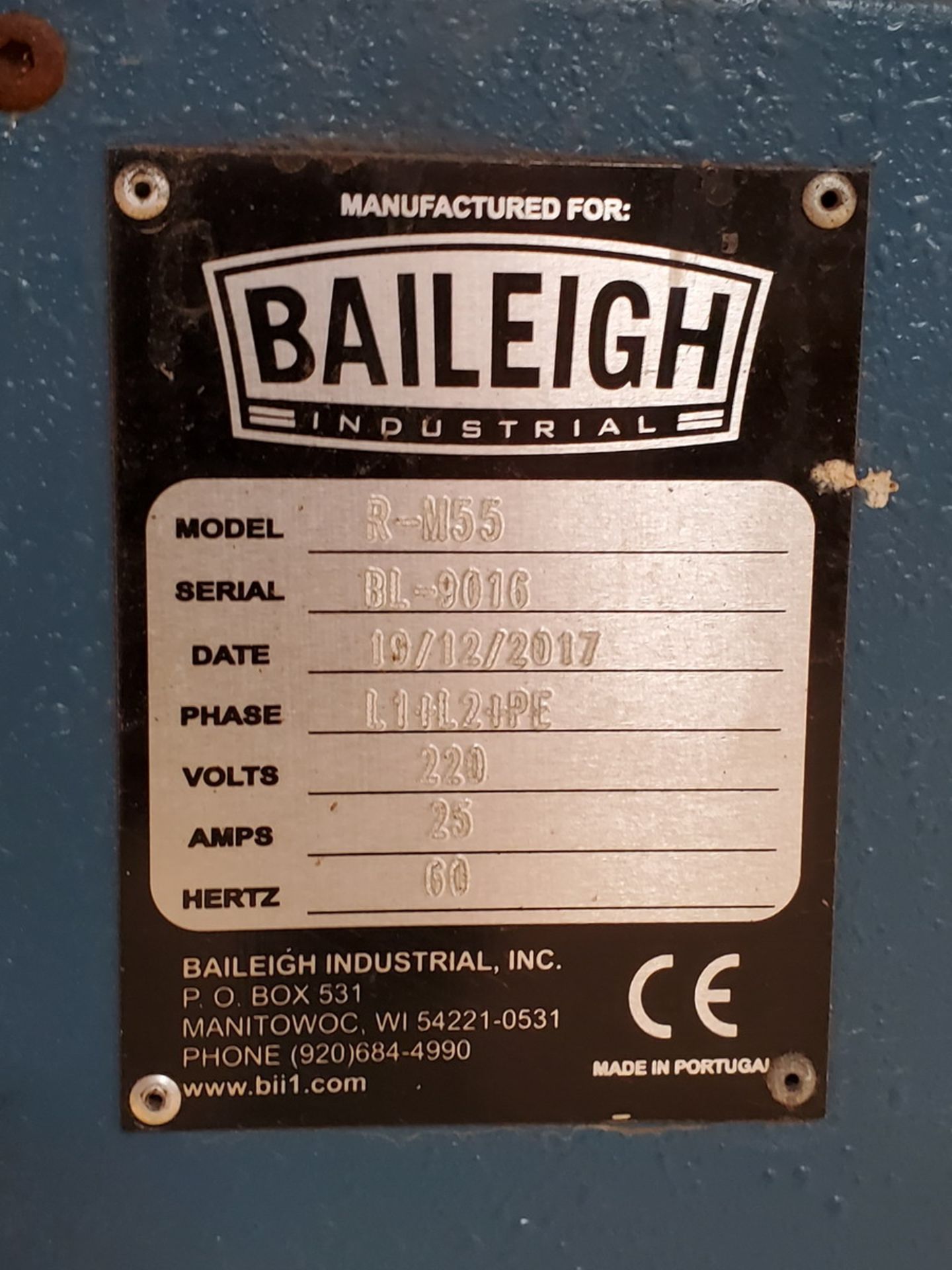 2017 Baleigh R-M55 Hydraulic Roll Bender 25A, 220V, 60HZ, 1PH - Image 8 of 8