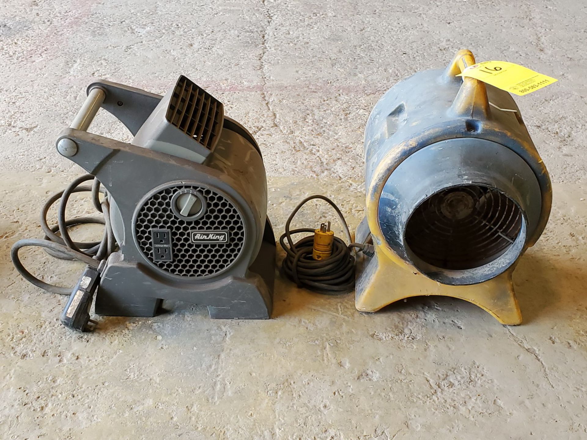 (2) 8" Confined Space Blowers 1/3HP, 120V, 2.3A; Mfg's: (1) Air King, (1) Americ