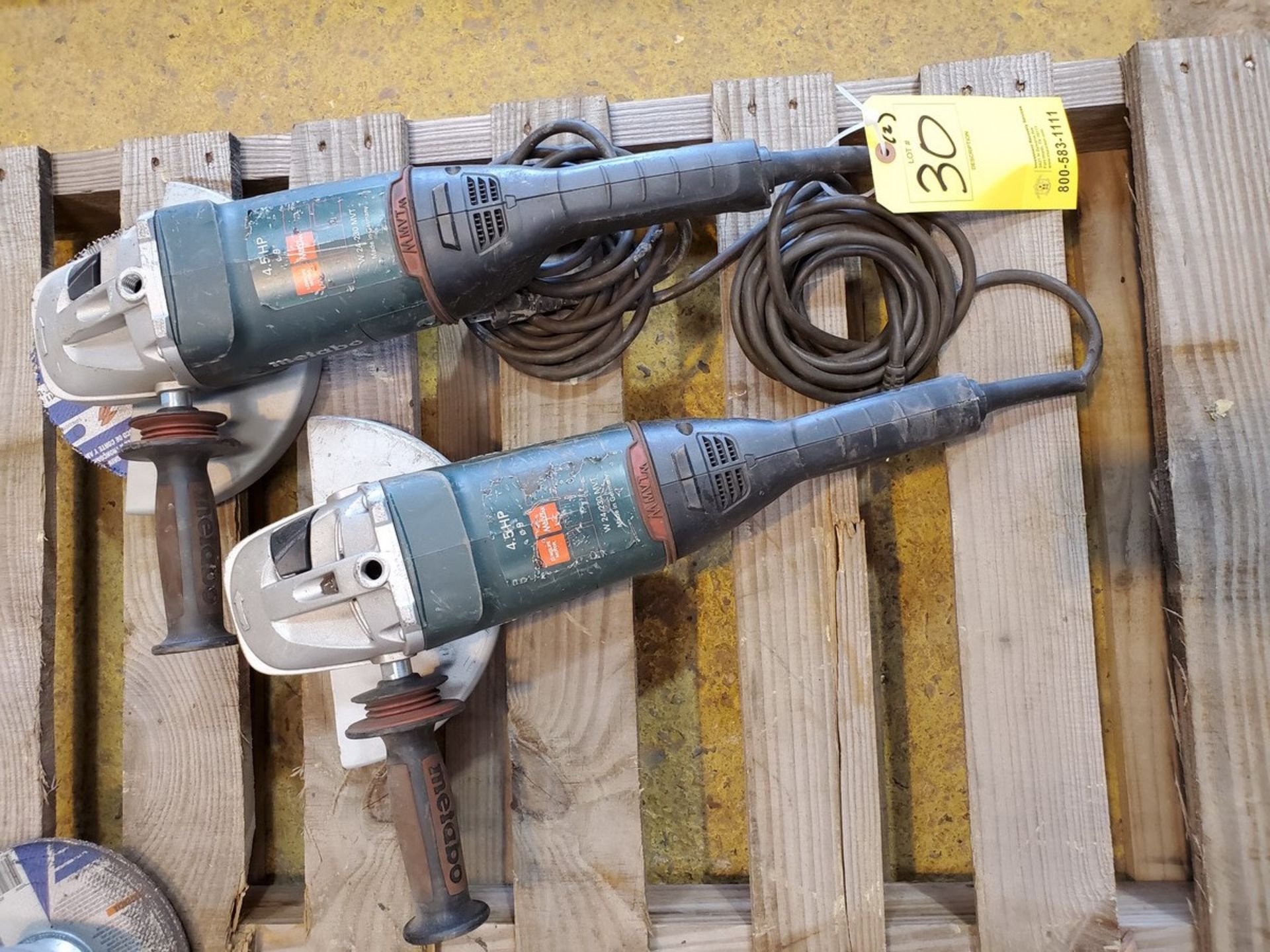 Metabo W24-230 MVT (2) 9" Angle Grinders 4.5HP, 15A, 120V, 50/60HZ