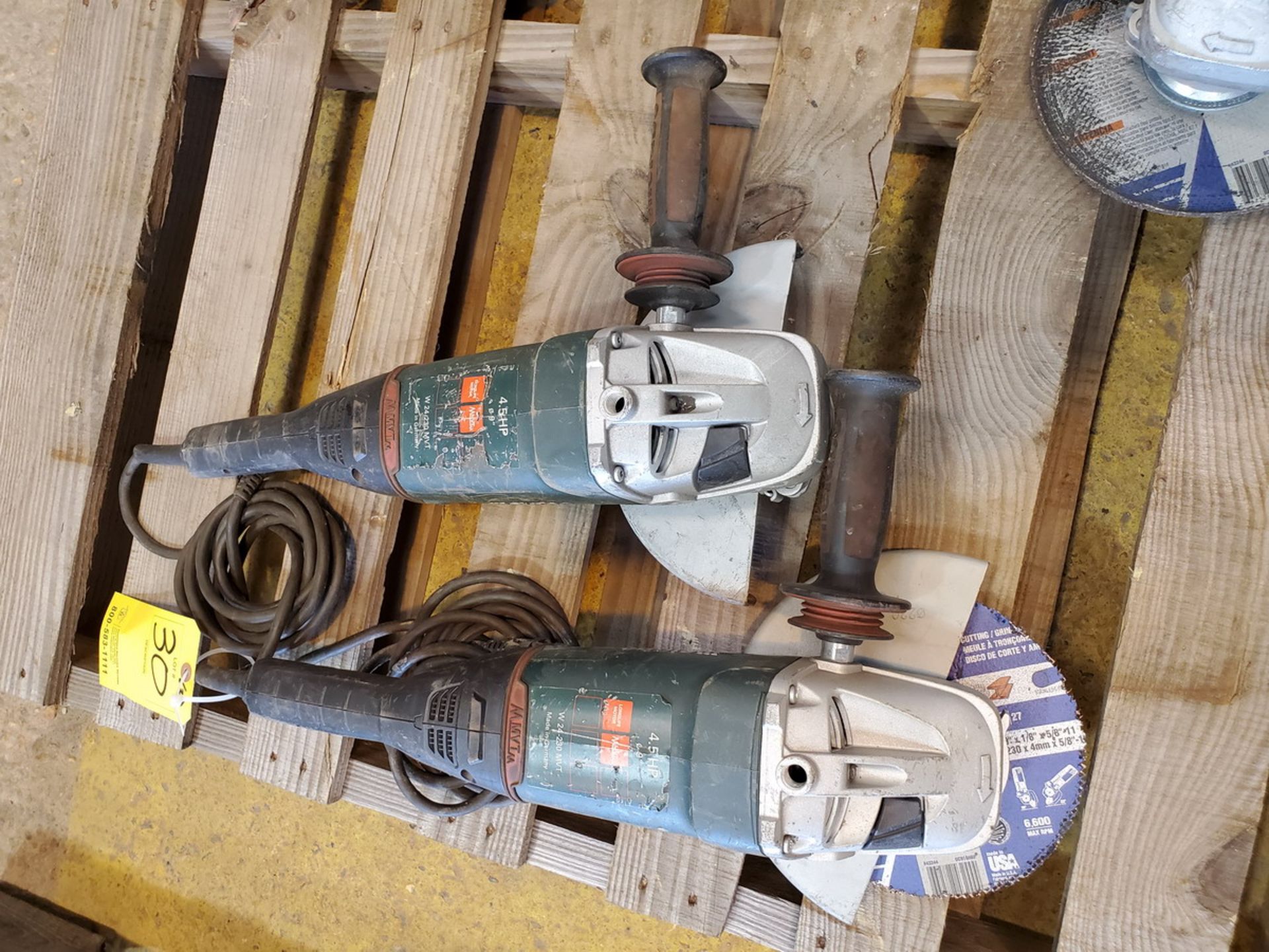 Metabo W24-230 MVT (2) 9" Angle Grinders 4.5HP, 15A, 120V, 50/60HZ - Image 2 of 2