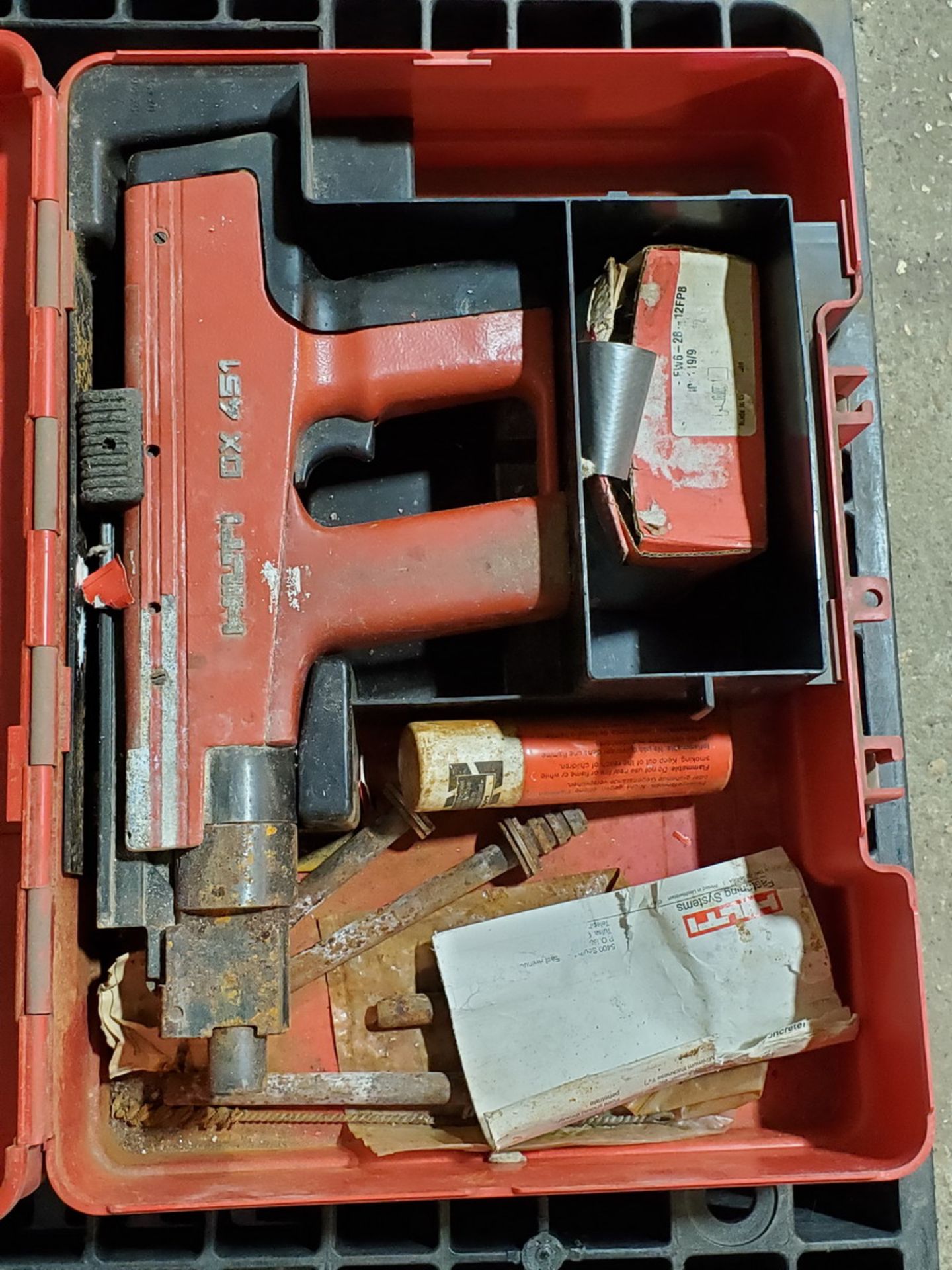 Hilti DX 451 Powder Actuated Nail Gun Fastening Gun W/ Accessories - Image 2 of 2