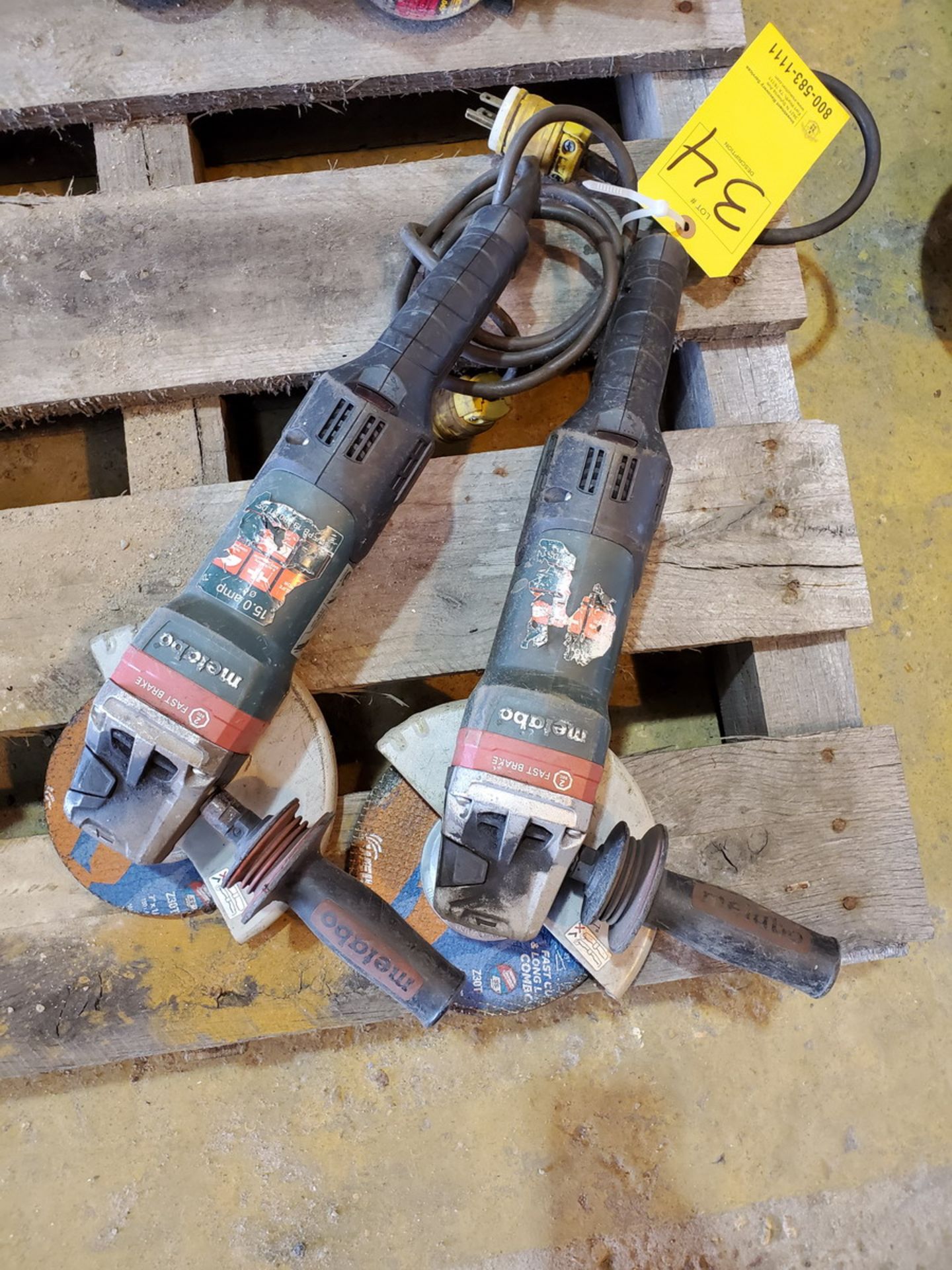 Metabo WEPB19-180 (2) 7" Angle Grinders 15A, 120V, 50/60HZ - Image 2 of 2