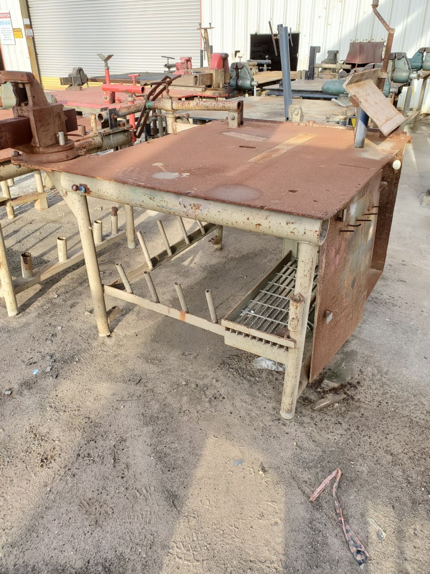 (3) Stl Work Tables (1) 64-1/2"x 63-1/2"x37-1/2"H; (1) 70"x63"x36"H; (1) 52"x63"x36"H; W/ (3) 6" - Image 2 of 7