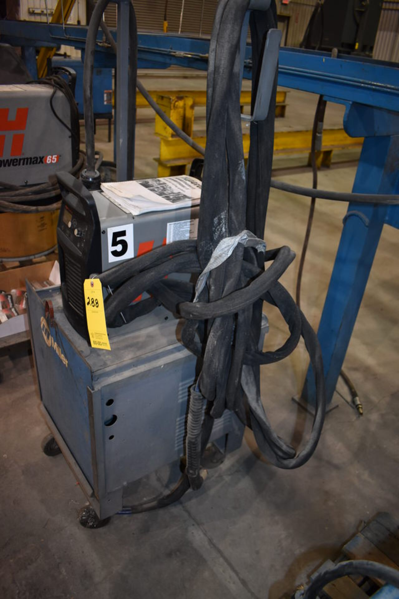 HYPERTHERM POWERMAX 65 PLASMA CUTTER W/ CART, ACESSORIES - Image 3 of 4