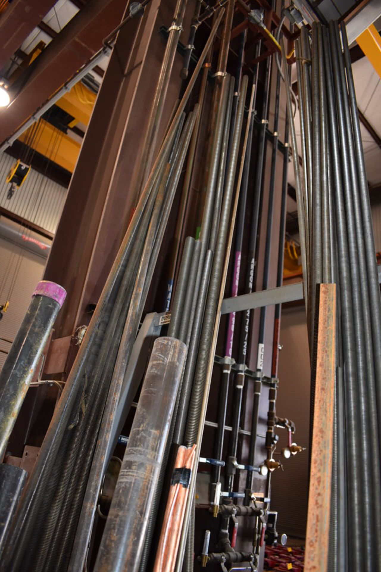 VERTICAL PIPE RACK W/ CONT: ASSORT BLACK IRON PIPE, ALL THREAD & COPPER - Image 3 of 3
