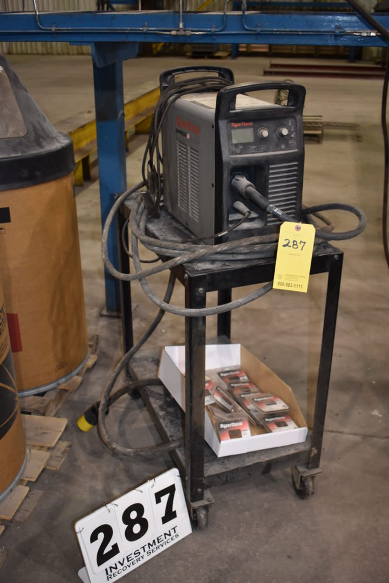 HYPERTHERM POWERMAX 65 PLASMA CUTTER W/ CART, ACESSORIES