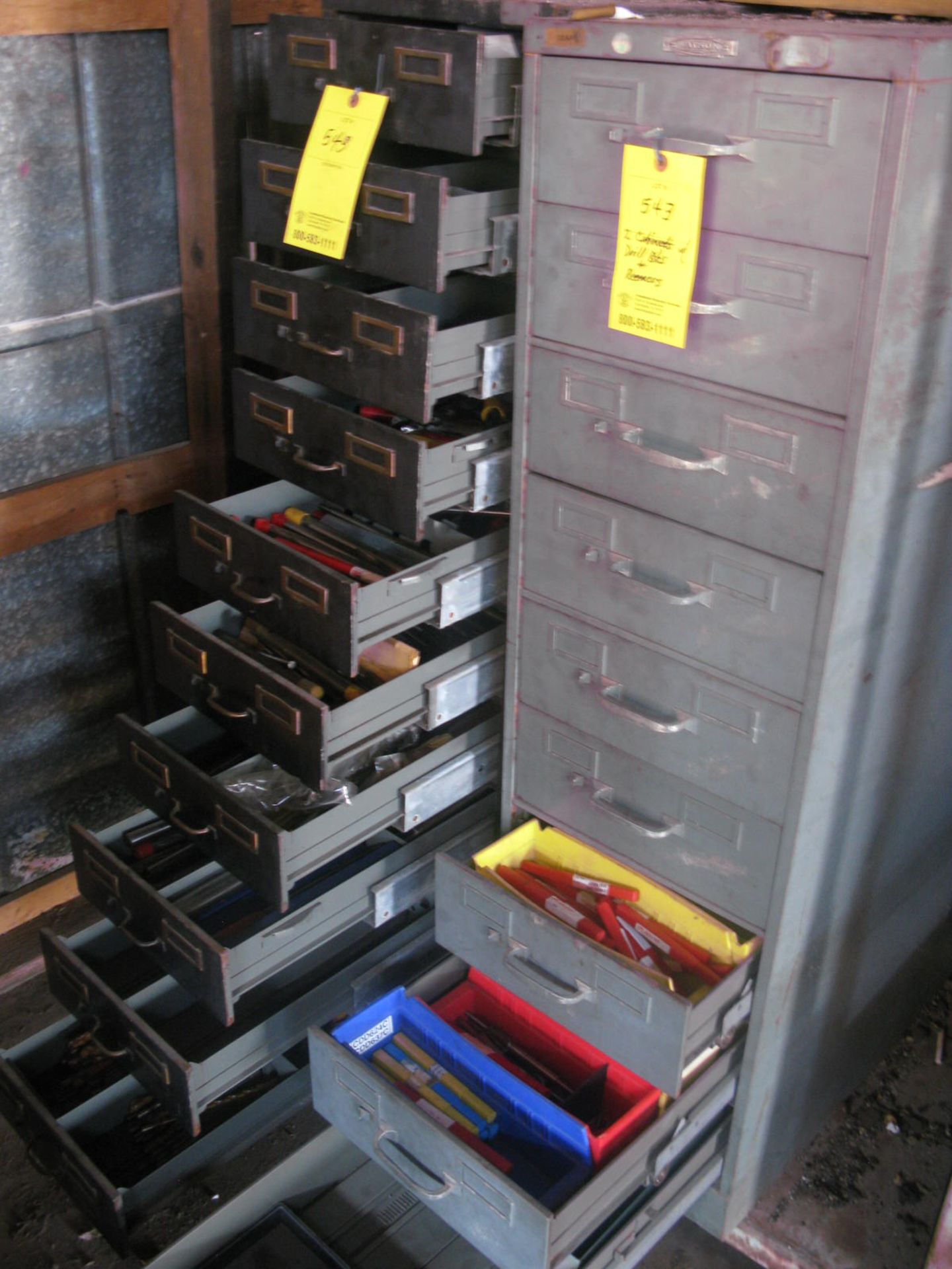 2 Cabinets w/ Drill Bits and Reamers