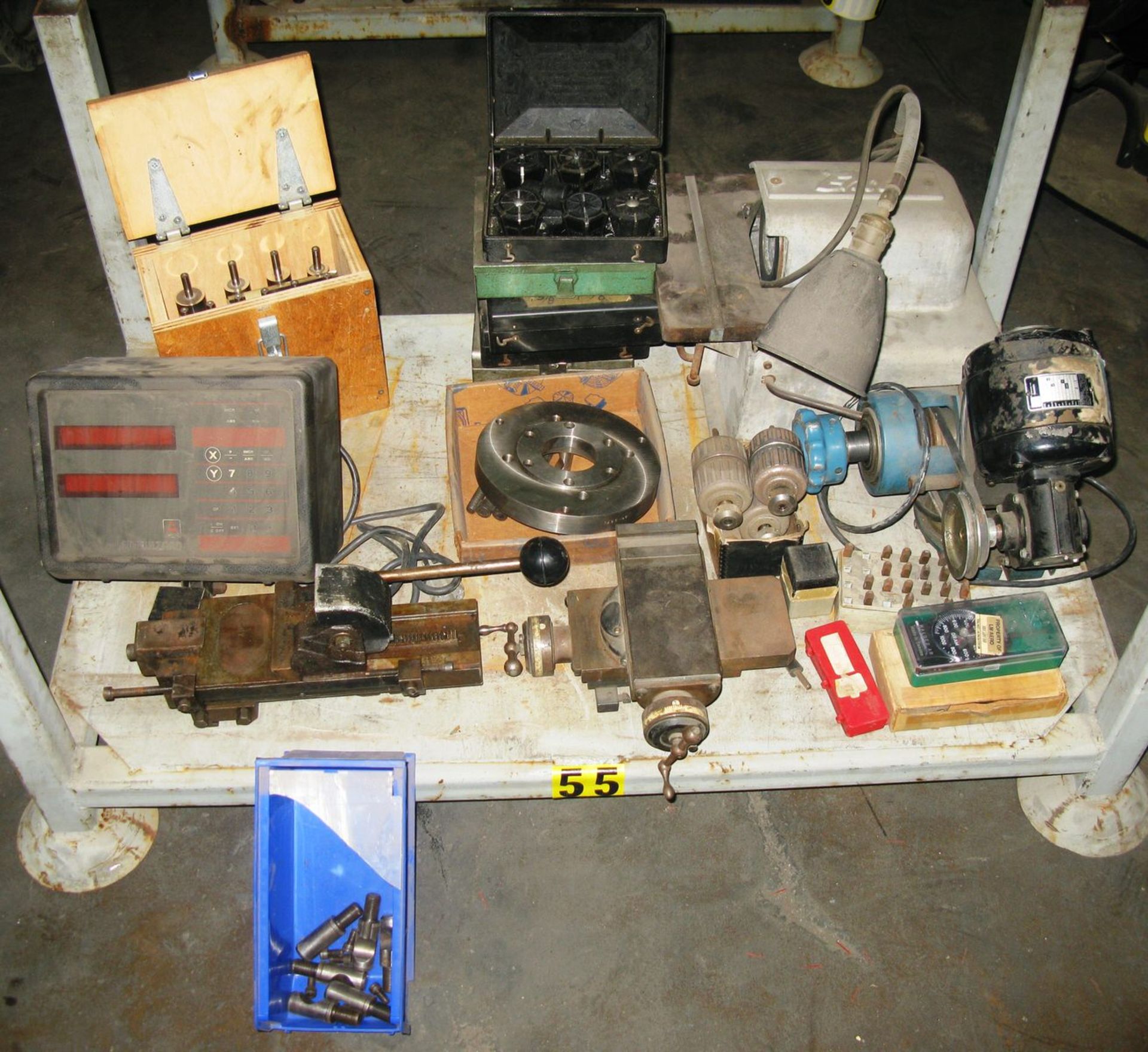 Set of hole saws, Chuck & Pins, Gram Scales, Small Vice, Set of Cutters, Push-pull Tapper wCollets