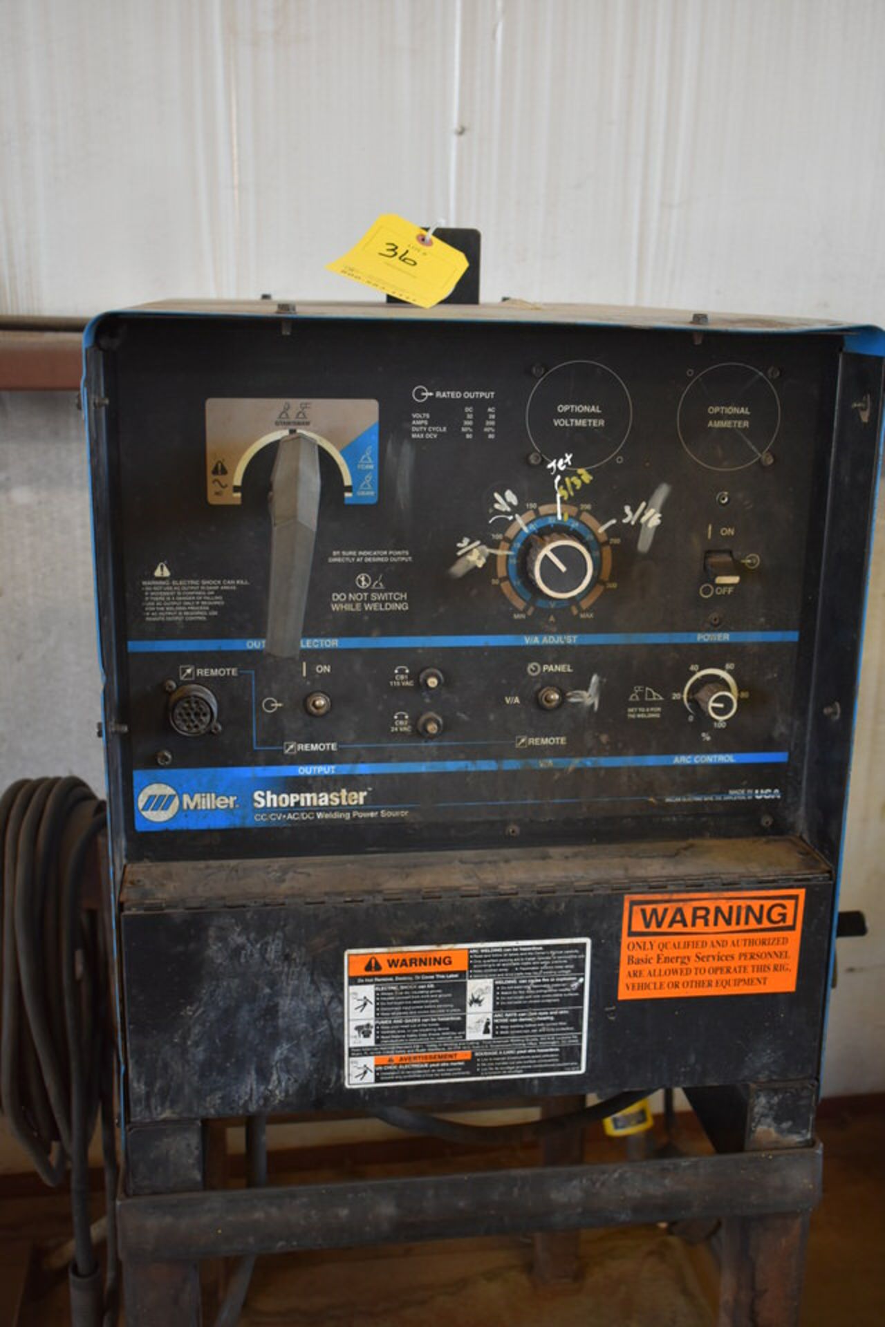 MILLER SHOP MASTER CC/CV AC/DC WELDING POWER SOURCE W/ CART - Image 2 of 2