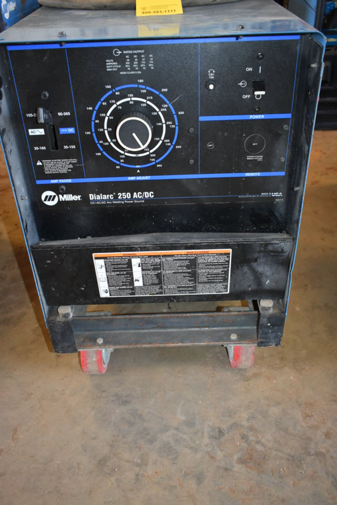 MILLER DIALARC 250 AC/DC WLEDING POWER SOURCE - Image 2 of 2