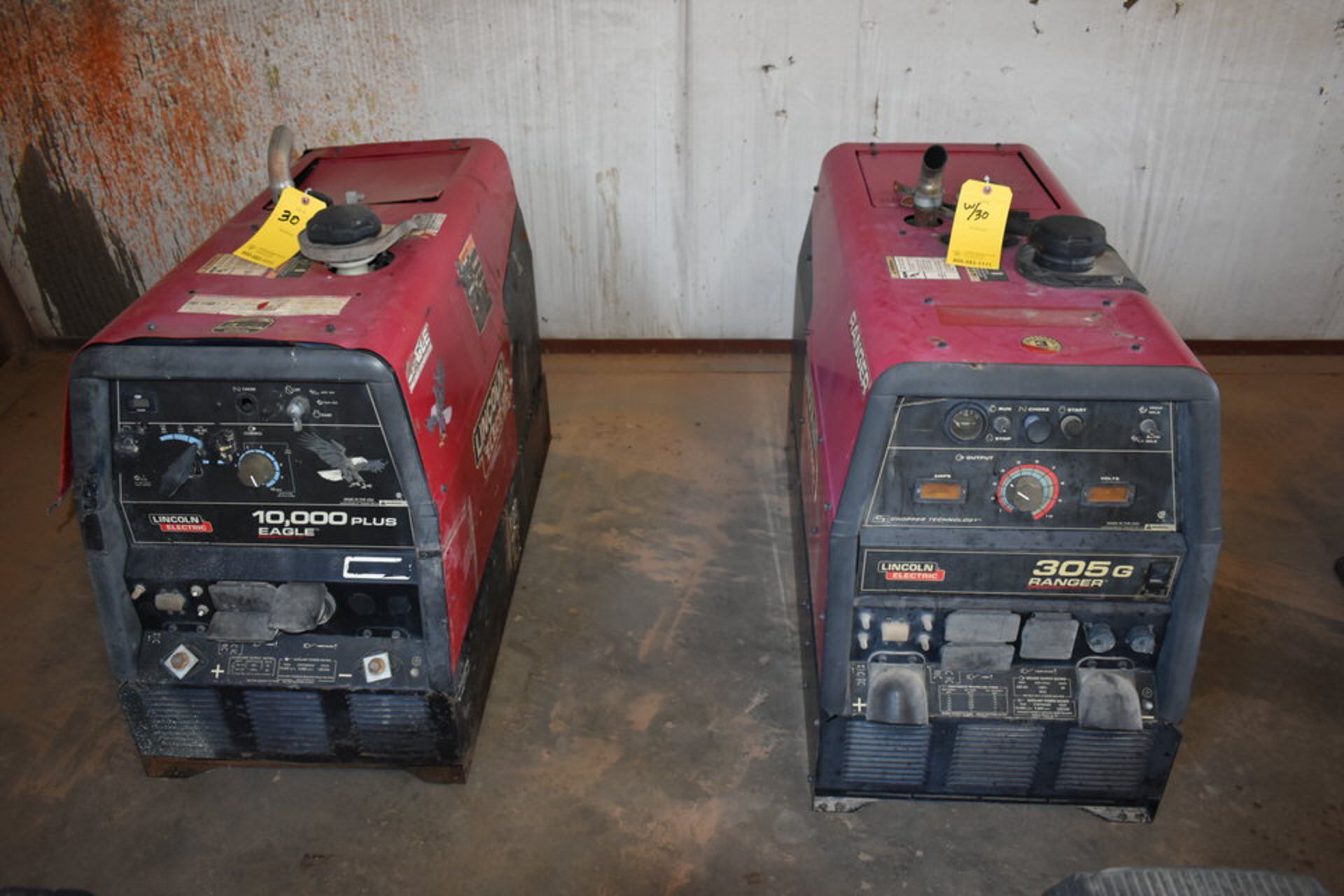 LINCOLN ELECTRIC 10,000 PLUS GAS WEDLER, (1) LINCOLN ELECTRIC RANGER 305 G, NO LEADS, NEEDS REPAIR