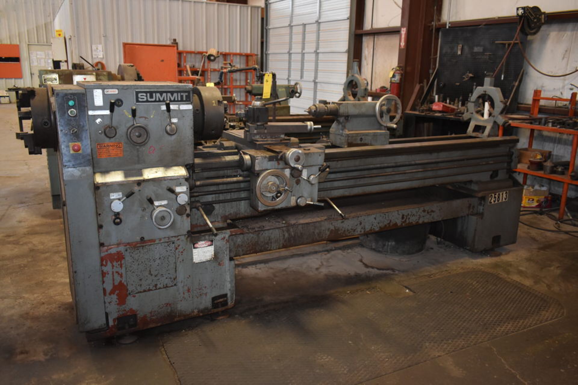 SUMMIT 19-4X80 ENGINE LATHE, 12" 3 JAW CHUCK, DUAL CHUCK, QUICK CHANGE TOOL POST, STEADY REST