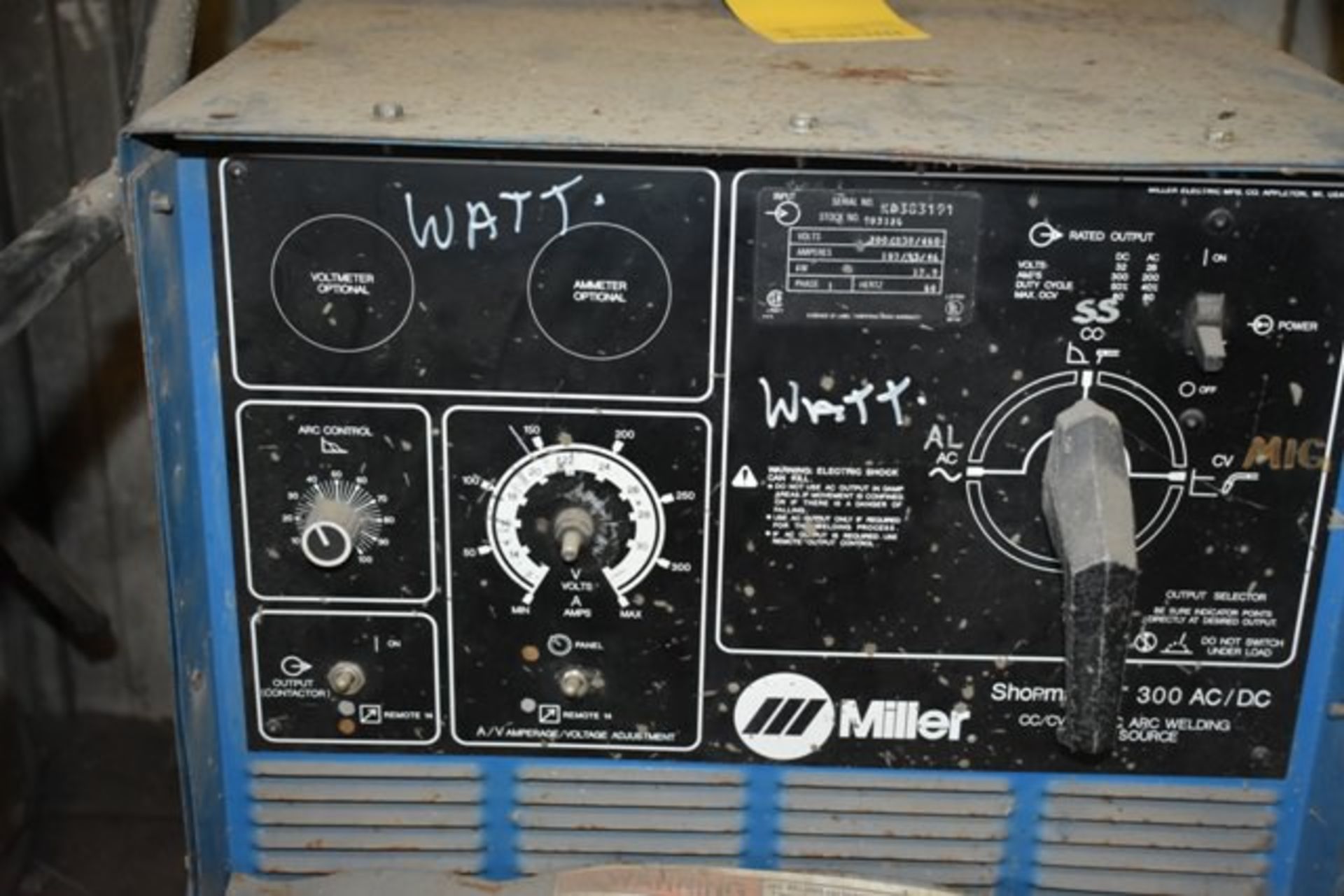 MILLER SHOPMASTER 300 AC/DC WELDER, CC/CV AC/DC ARC WELDING POWER SOURCE - Image 2 of 2