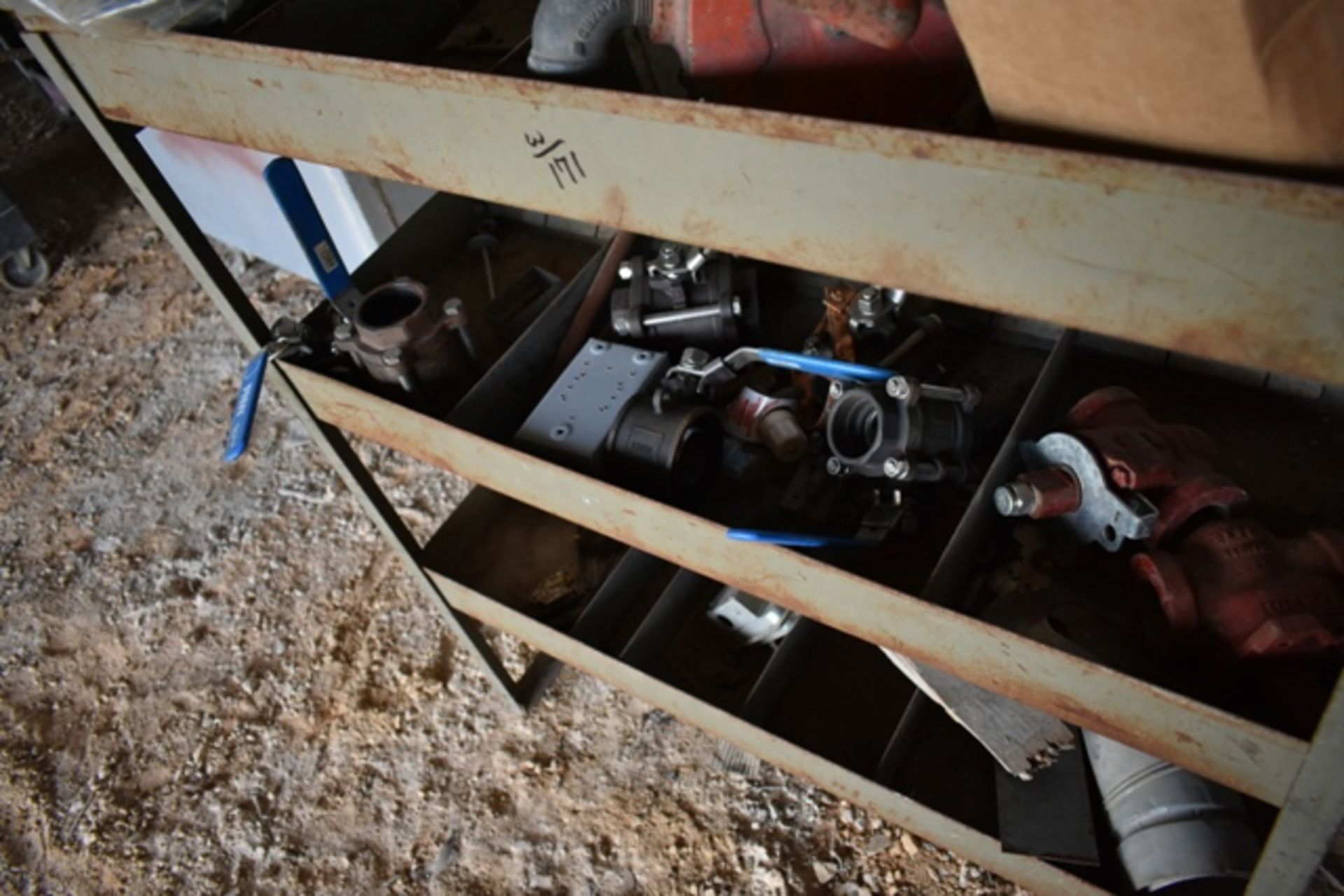 WHEEL BARRELS, CARTS W/ CONTS, SHELF W/ CONTS - Image 4 of 4