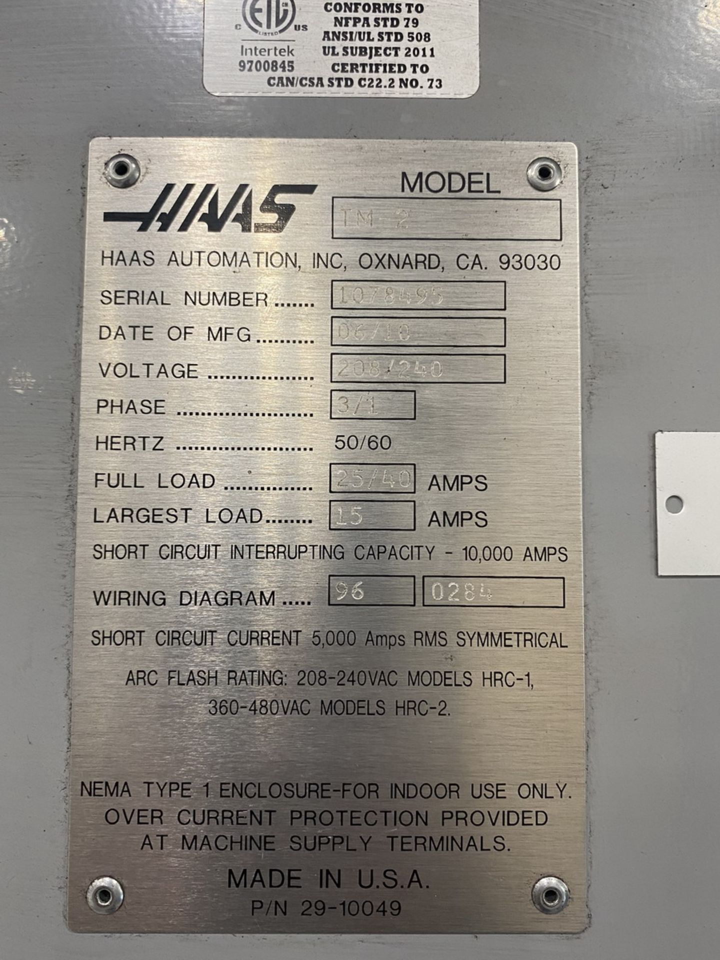 2010 HAAS TM-2 CNC Mill X-Travel 40” Y-Travel 16'', Z-Travel 16”, 57.75” x 10.5” Table Dimensions - Image 10 of 10