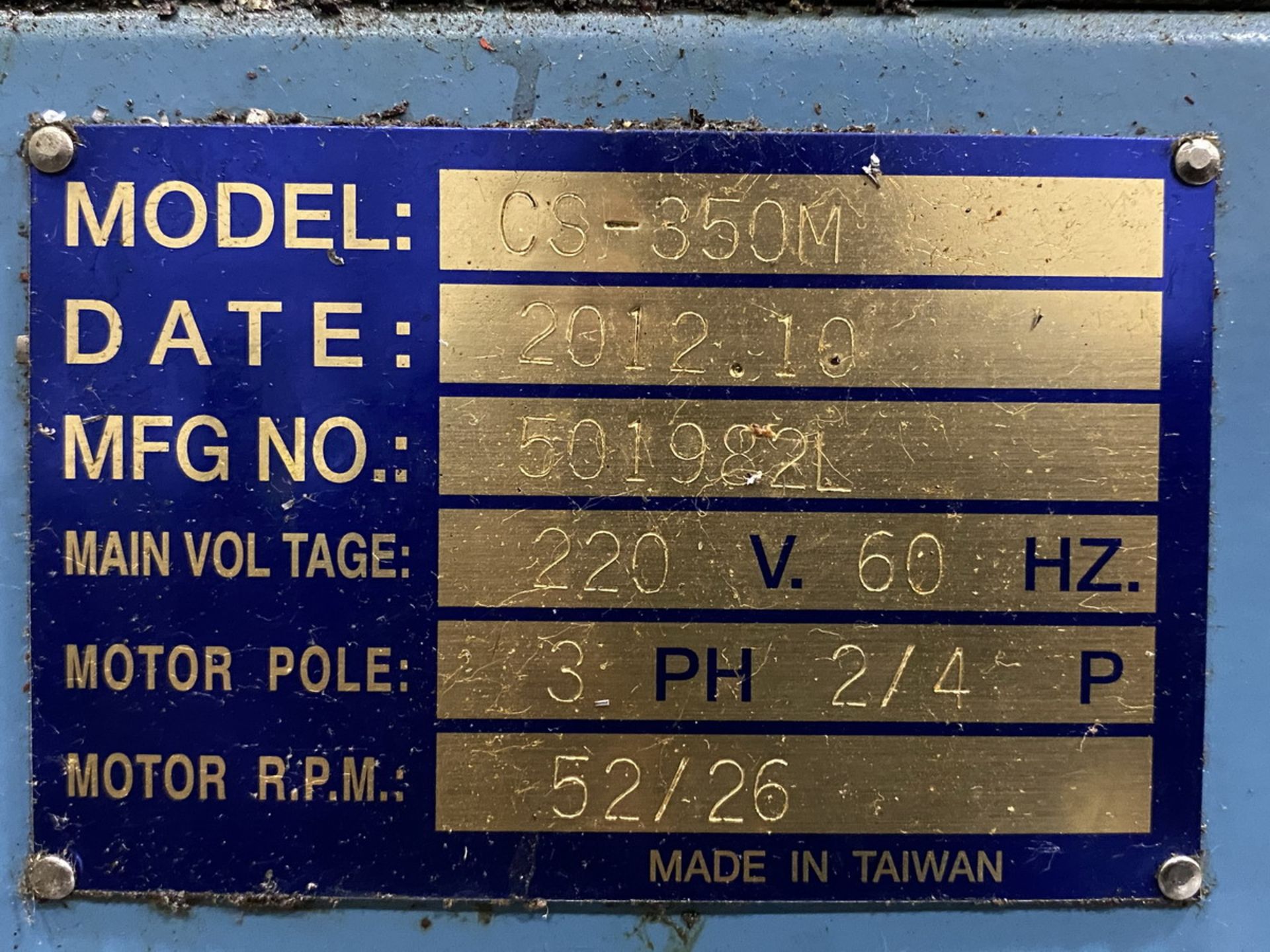 2012 Bail eight CS-350M Circular Cold Saw 45 Degree Left /45 Right Head Miter, 1.575’’ Round Solid - Image 6 of 6