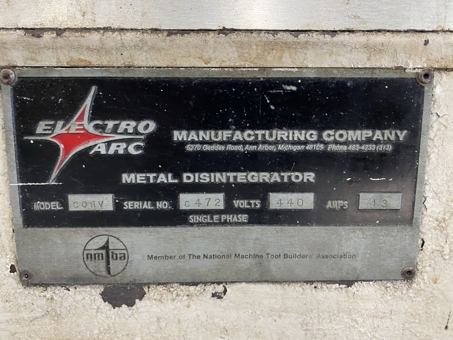 Electro ARC EDM CONV Metal Disintegrator Machine 36'' Max Distance To Bottom, 72'' From Head To - Image 9 of 9