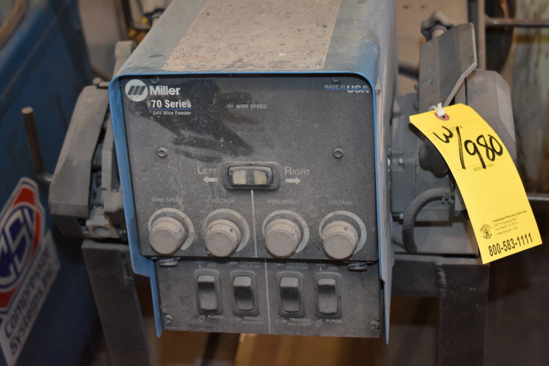 MILLER DELTAWELD 452 WELDER W/ MILLER 70 SERIES WIRE FEEDER - Image 3 of 3