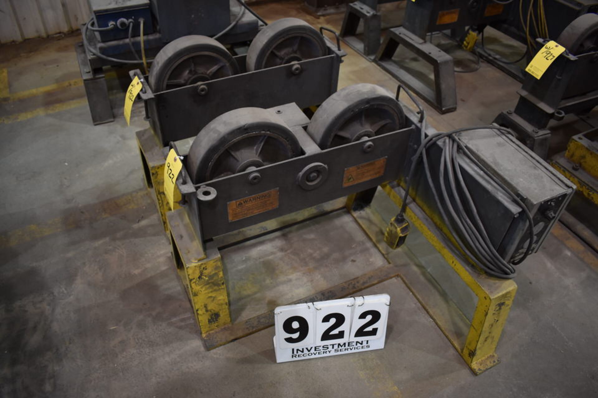 PRESTON EASTIN POWER TURNING ROLLS, MDL: FDR3HD, 3,000 LB CAP W/ 12" X 3" WHEELS & IDOLER