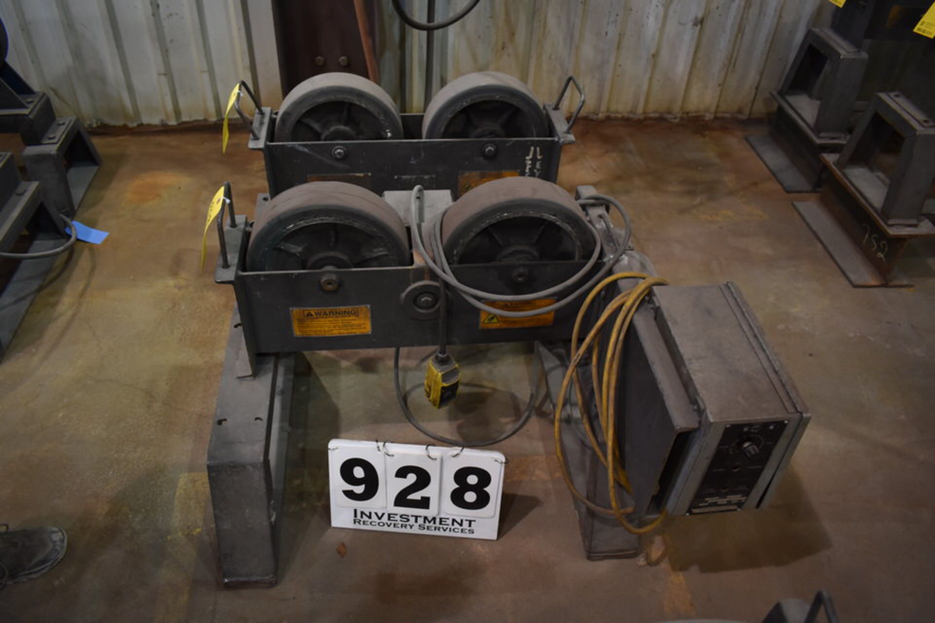 PRESTON EASTIN POWER TURNING ROLLS, MDL: FDR3HD, 3,000 LB CAP W/ 12" X 3" WHEELS & IDOLER