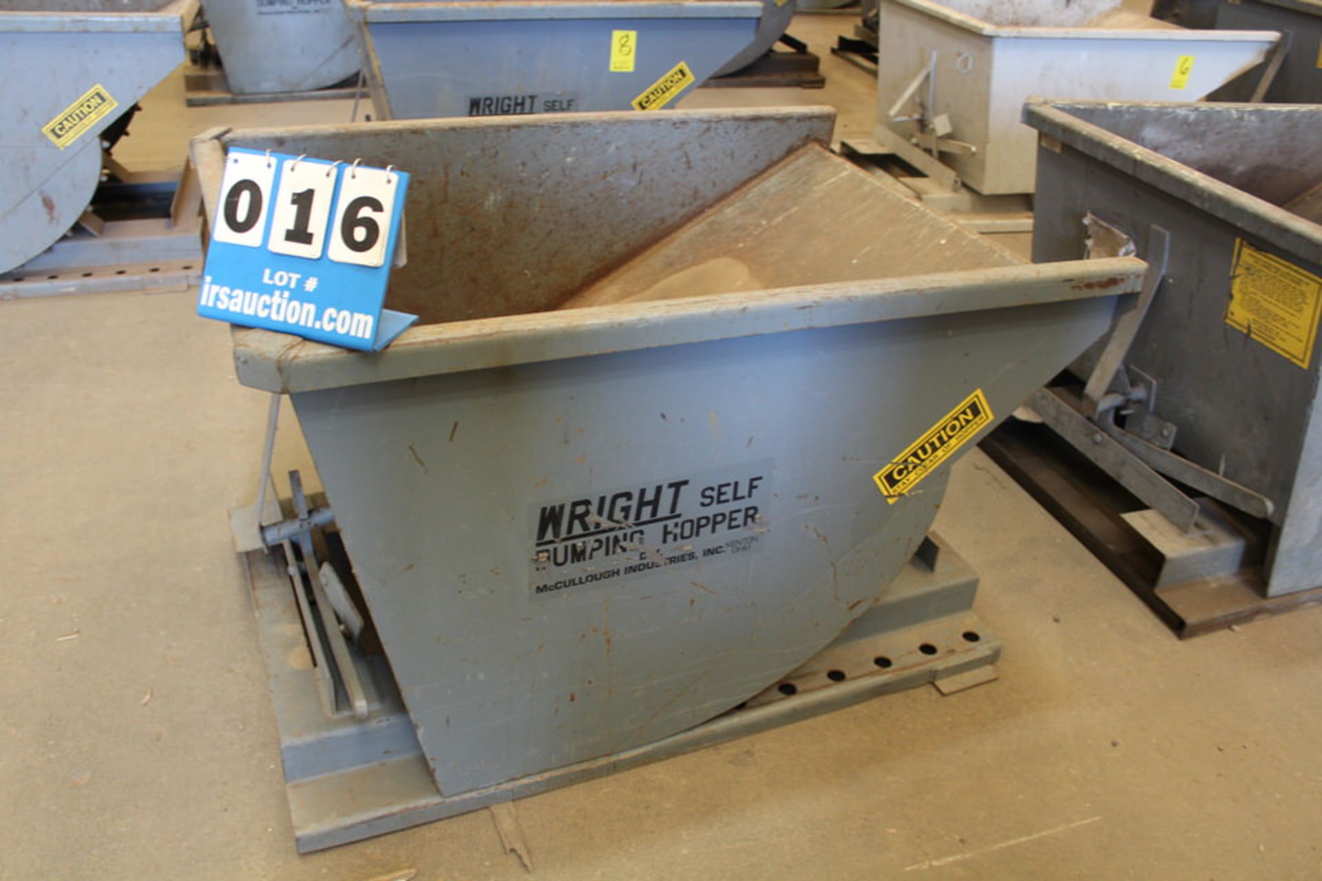 WRIGHT SELF DUMPING HOPPER, 34"W X 24"D