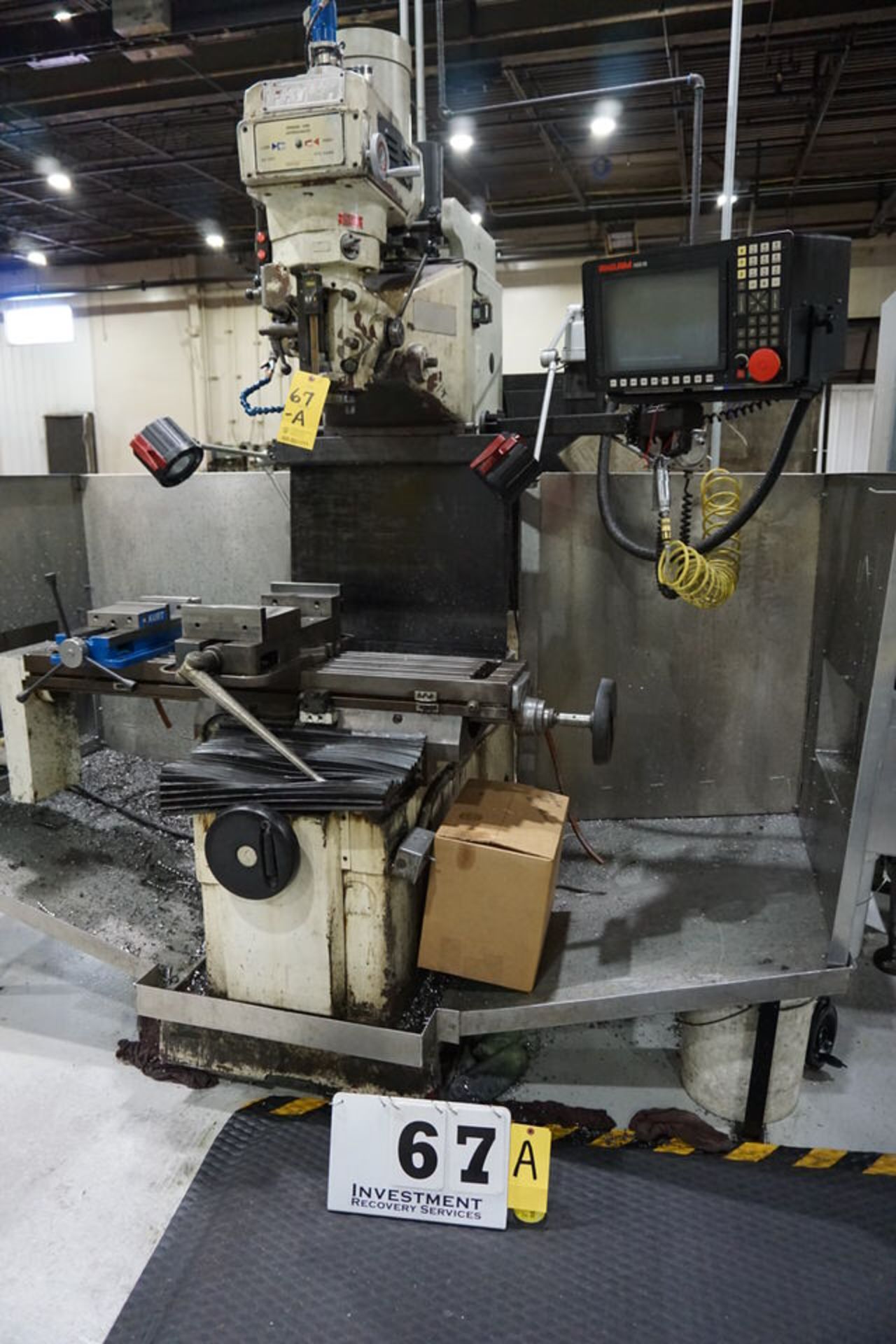 FRYER VERTICAL MILL, MDL: MB-11 W/ ANILAM CNC RETRO CTRL, 2 VISES, WORK BENCH ASSORT TOOLING