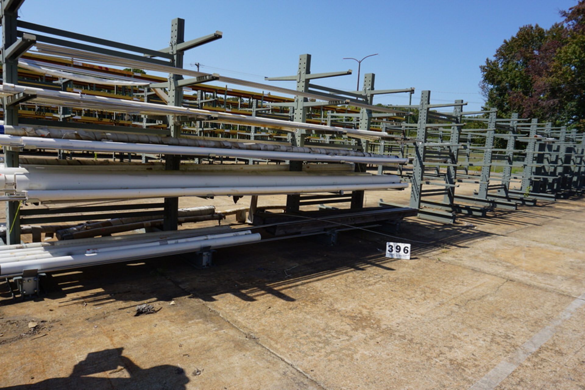 CANTILEVER RACK, 9 DOUBLE SIDED APPROX 3' ARMS X 10'HT