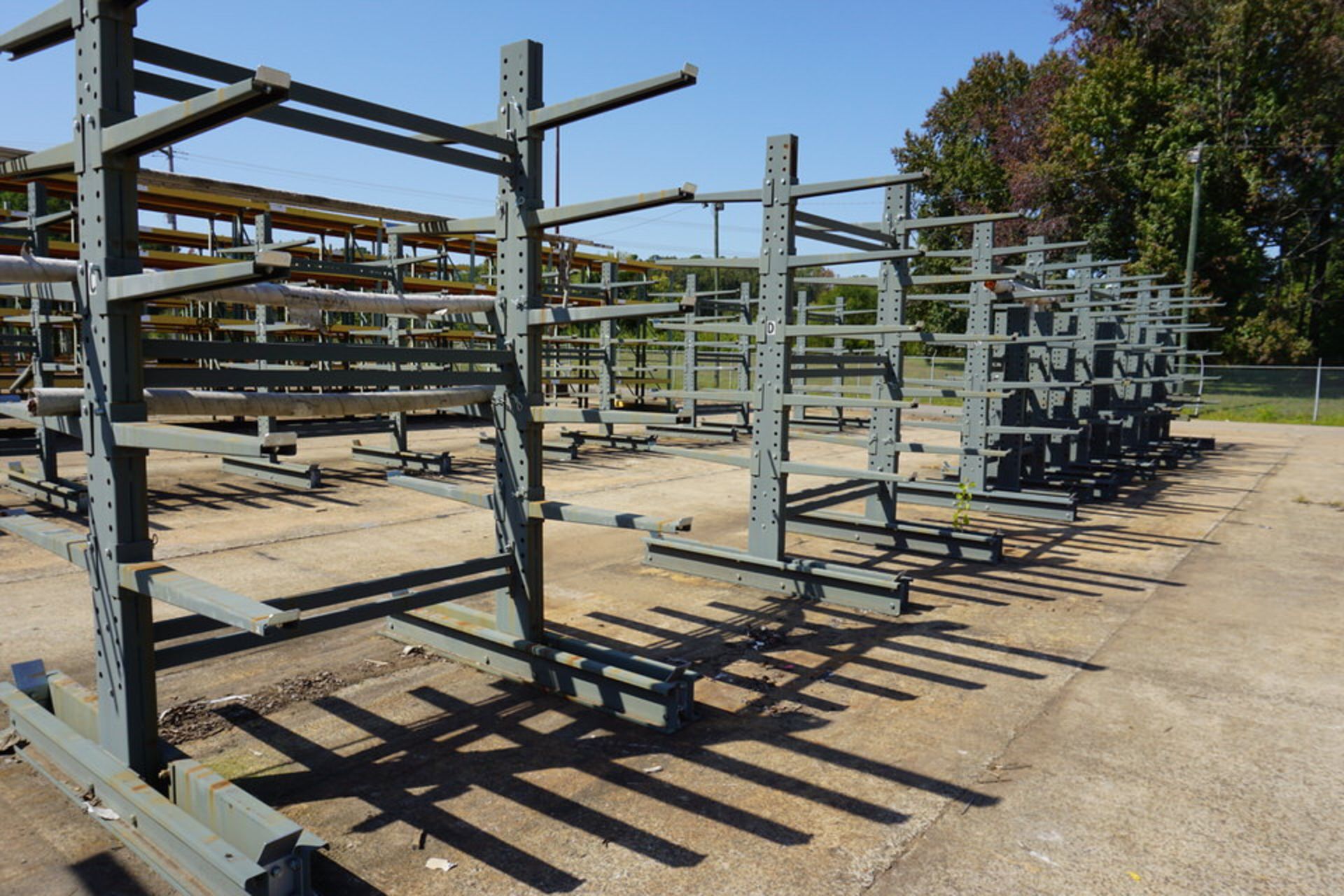 CANTILEVER RACK, 9 DOUBLE SIDED APPROX 3' ARMS X 10'HT - Image 2 of 4